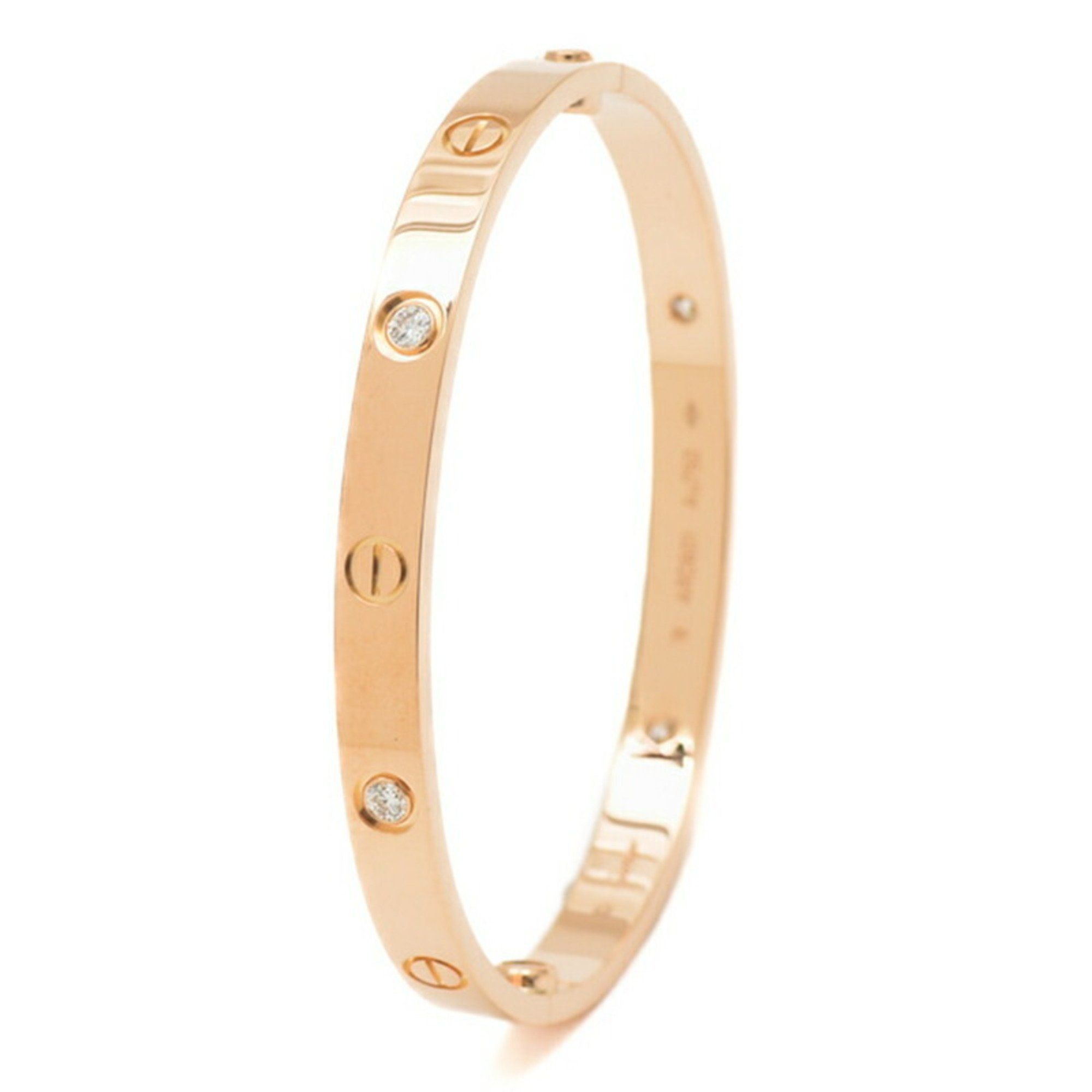 Cartier Love Bracelet Half Diamond 4P K18PG #18 B60820