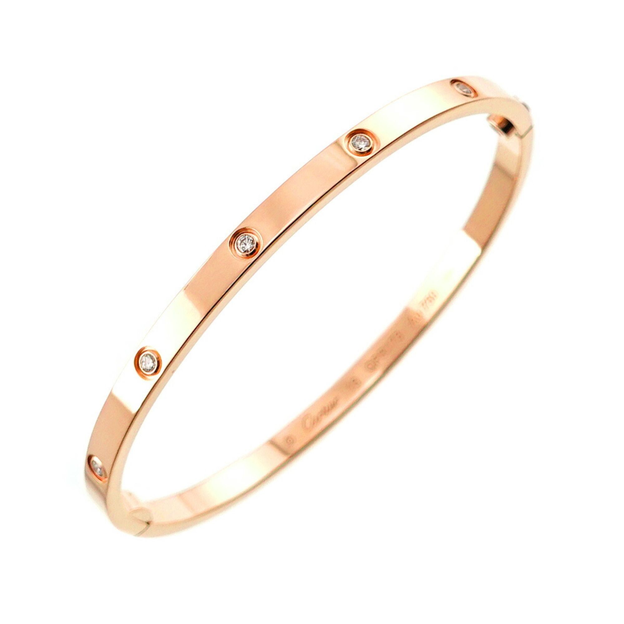 Cartier Love Bracelet SM Full Diamond 10P #16 K18 PG 750 Bangle