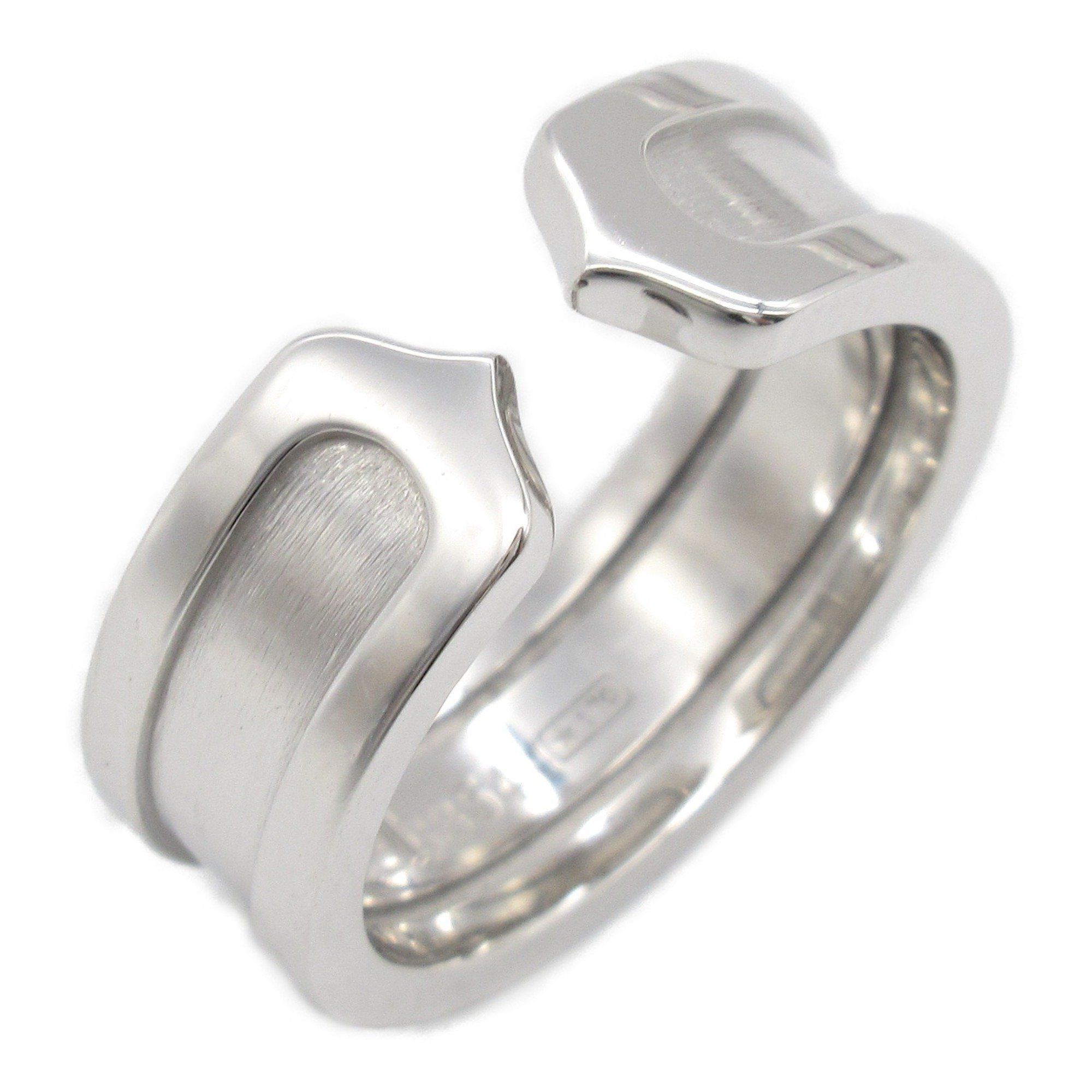 Cartier C2 Ring, 18K White Gold, Men's, Women's, Silver, B404548