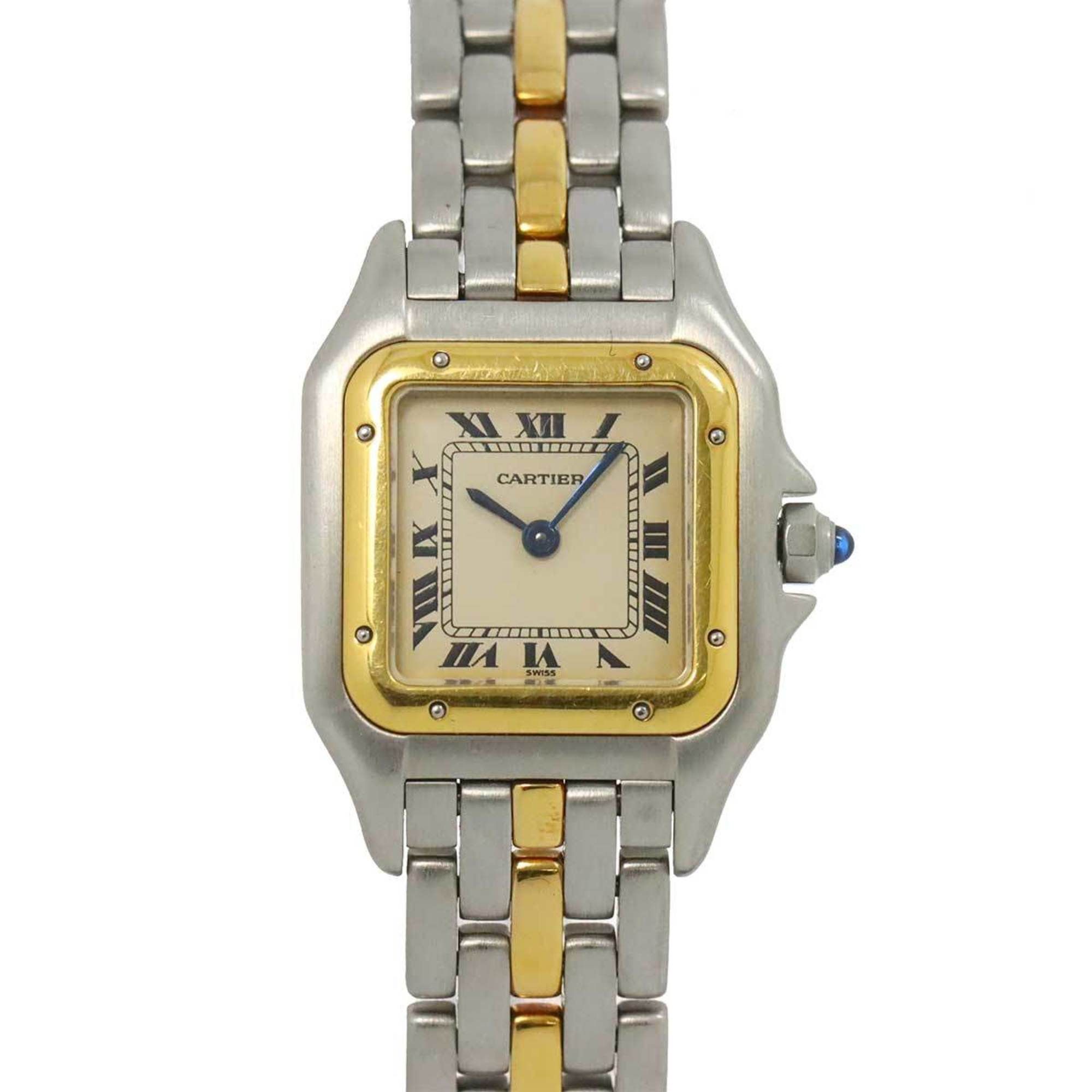Cartier Panthere 1 Row SM Combi Ladies Watch Ivory K18YG Yellow Gold Quartz