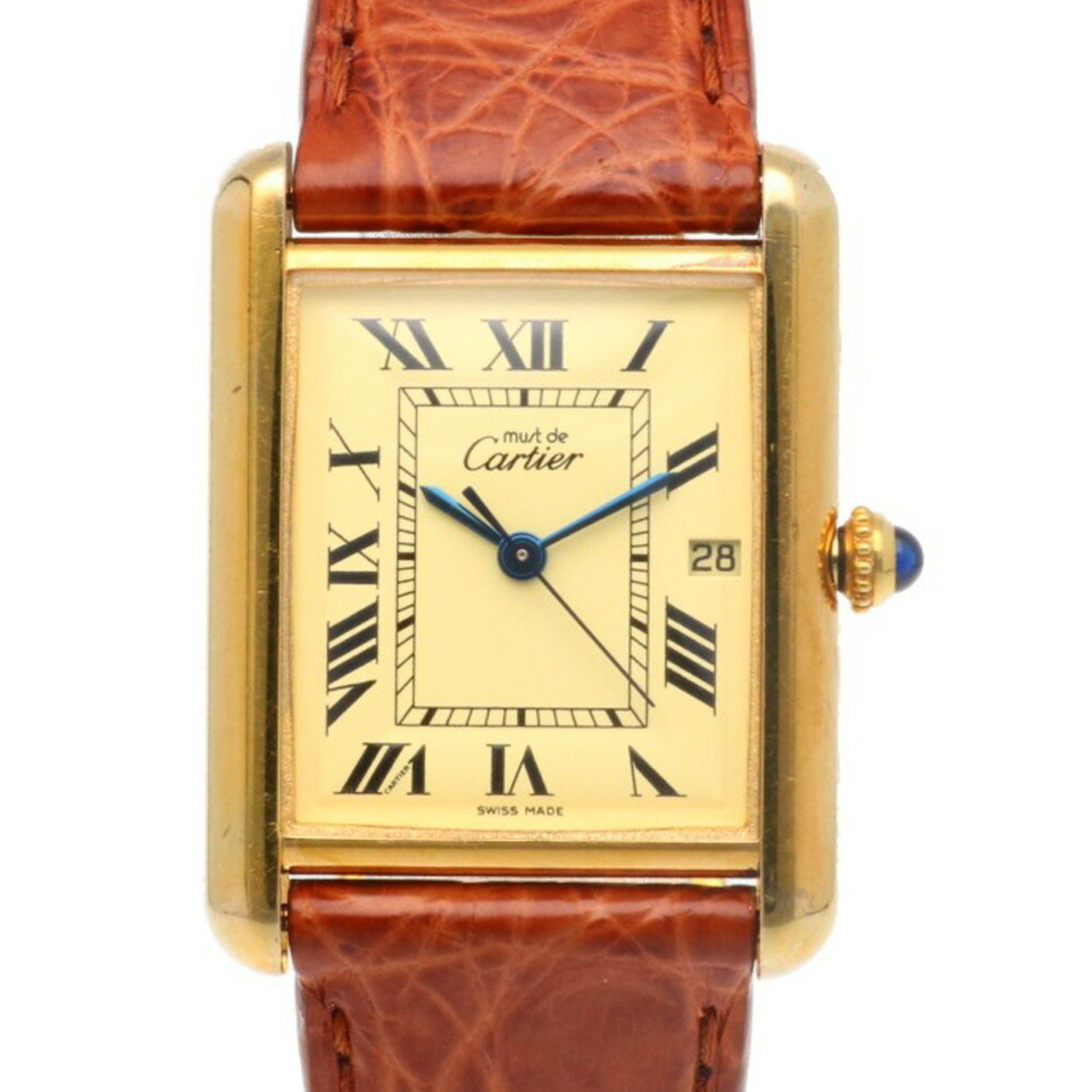 Cartier Must Tank XL Vermeil Watch GP 2413 Quartz Men's CARTIER