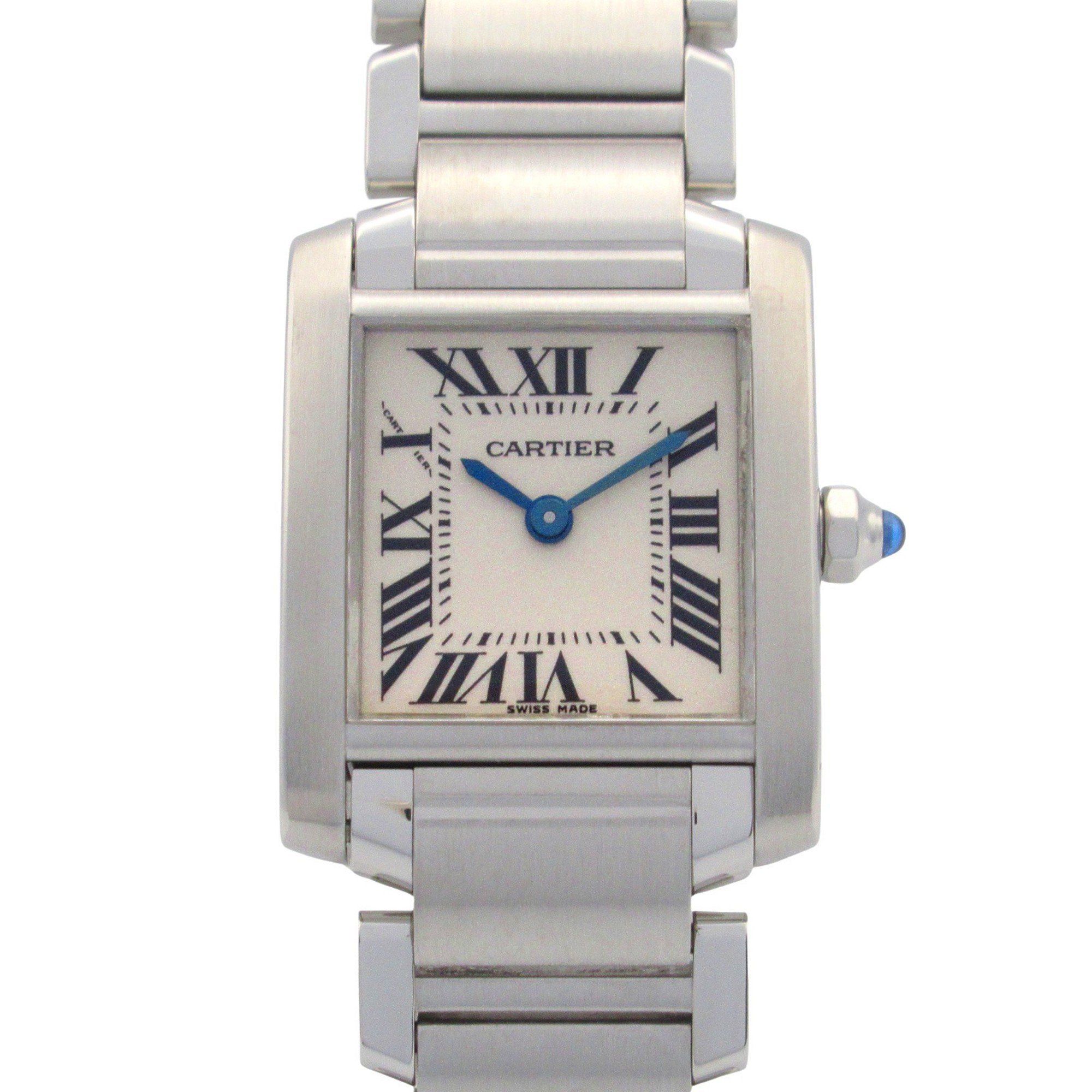 CARTIER Tank Francaise SM Watch Stainless Steel Ladies Ivory W51008Q3