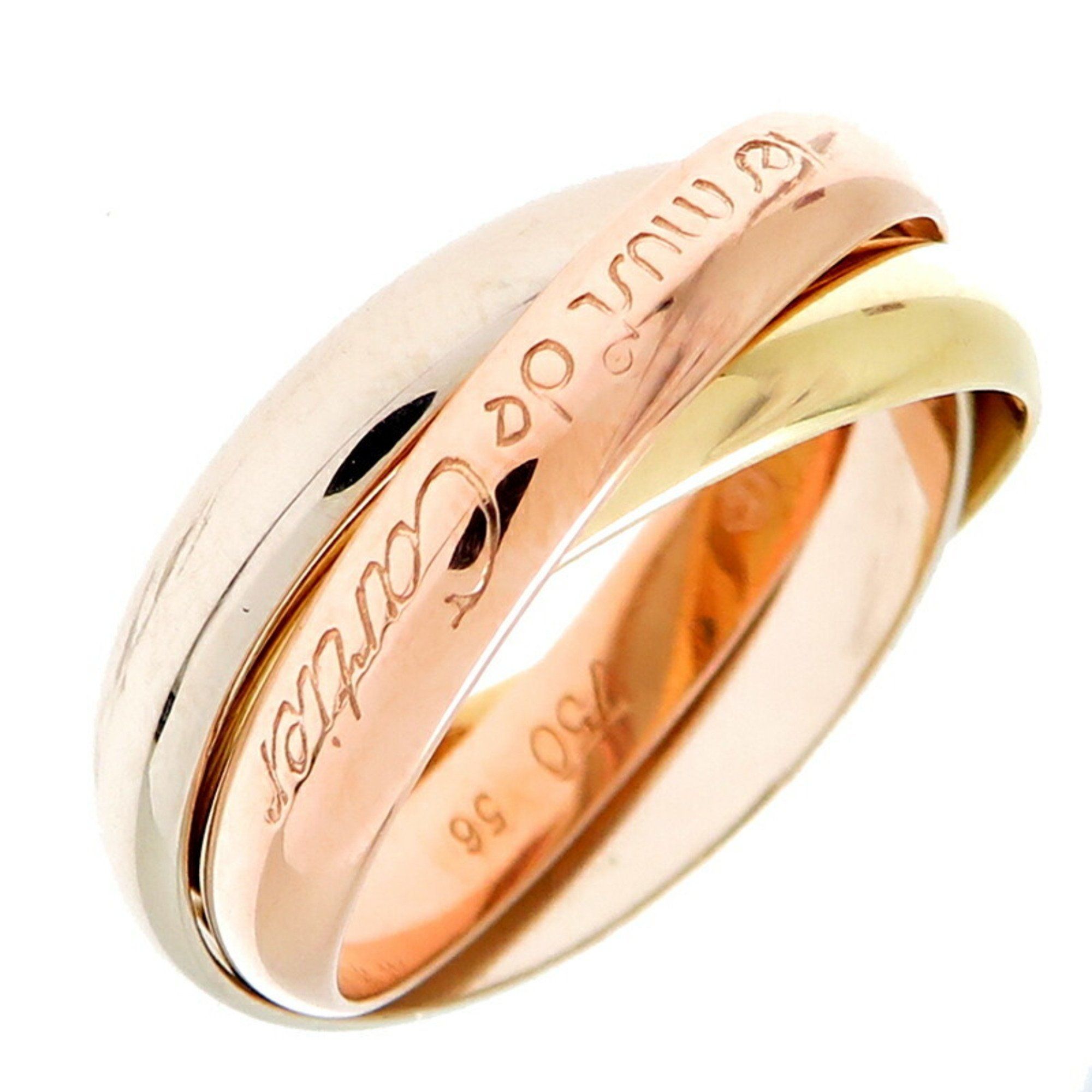 Cartier #56 Trinity Ladies Ring, 750 Pink Gold, Size 15