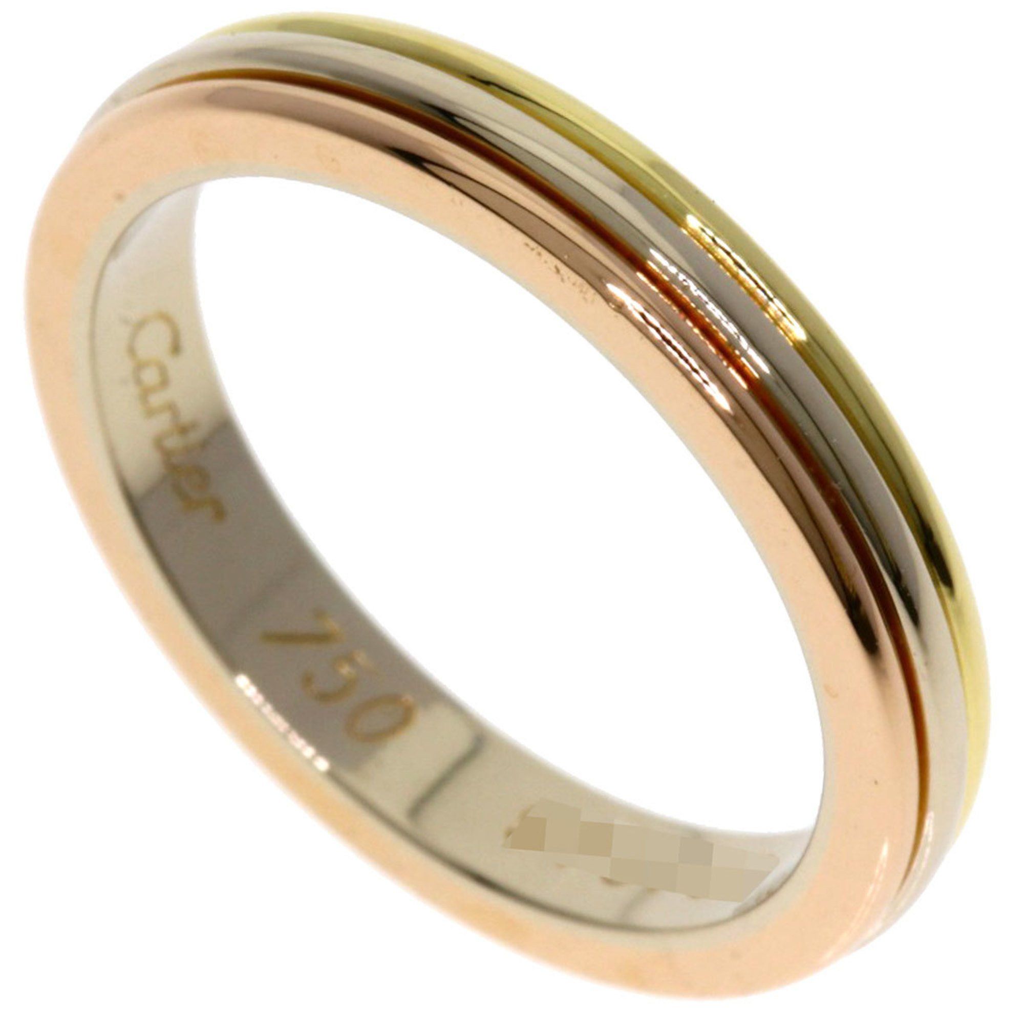 Cartier Three Color #46 Ring, K18 Yellow Gold, K18WG, K18PG, Women's