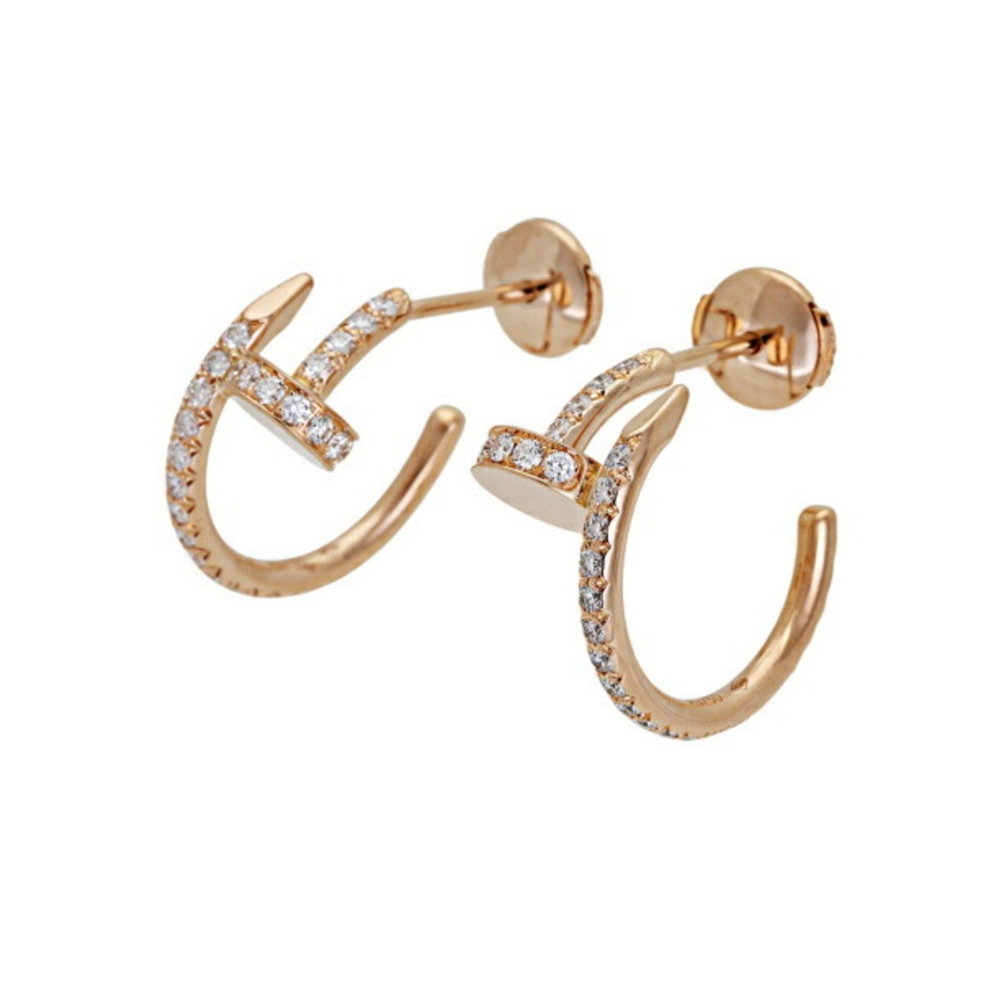 Cartier Juste un Clou Small Model Pavé K18 Pink Gold Earrings