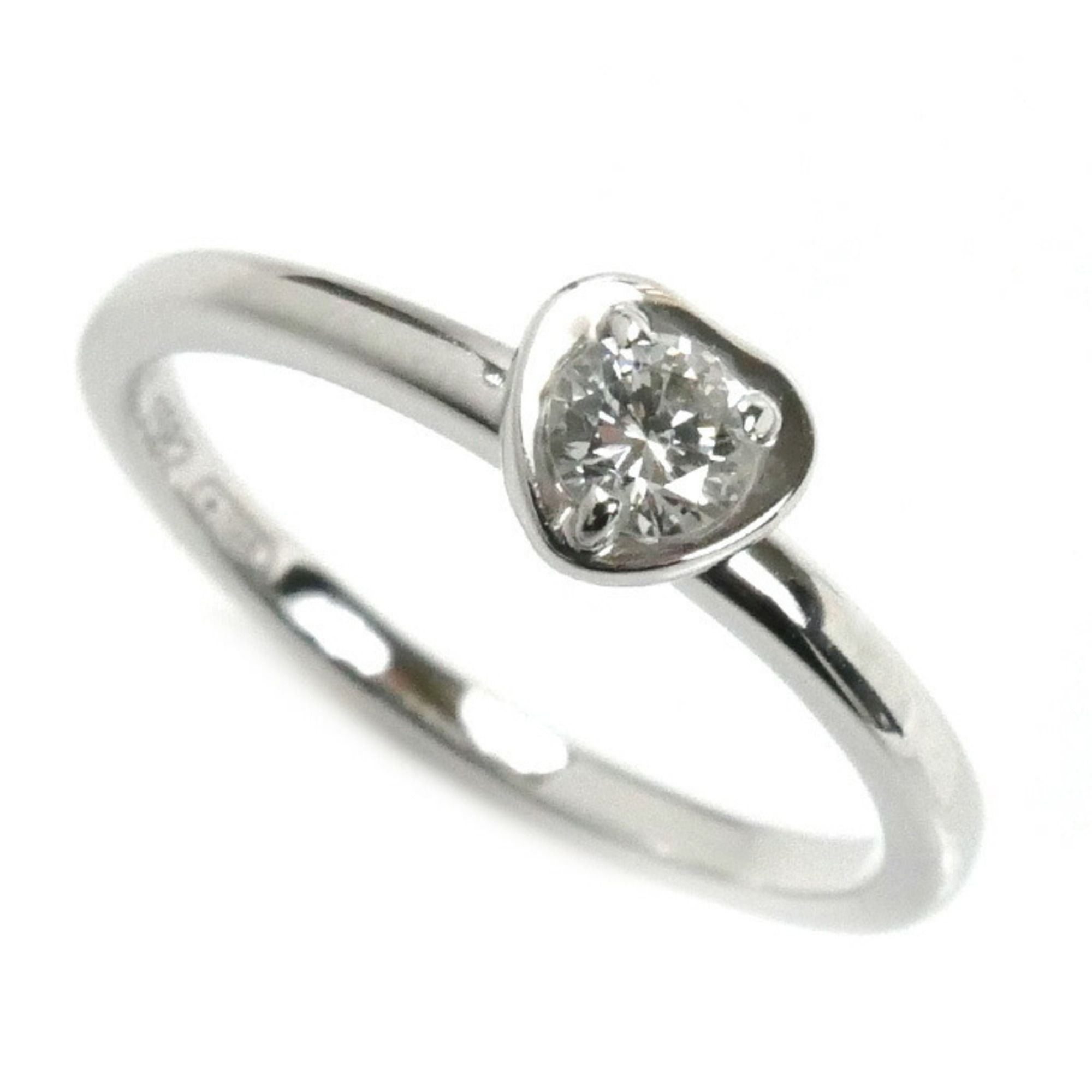 CARTIER Cartier 18KWG White Gold Diamant Léger Ring Diamond Size 10 50 2.4g Women's