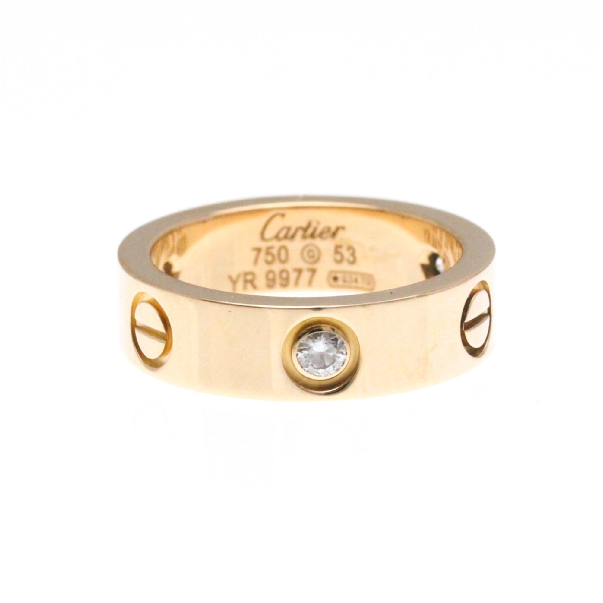 Cartier Love Ring 3P Diamond Fashion Diamond Band Ring Pink Gold