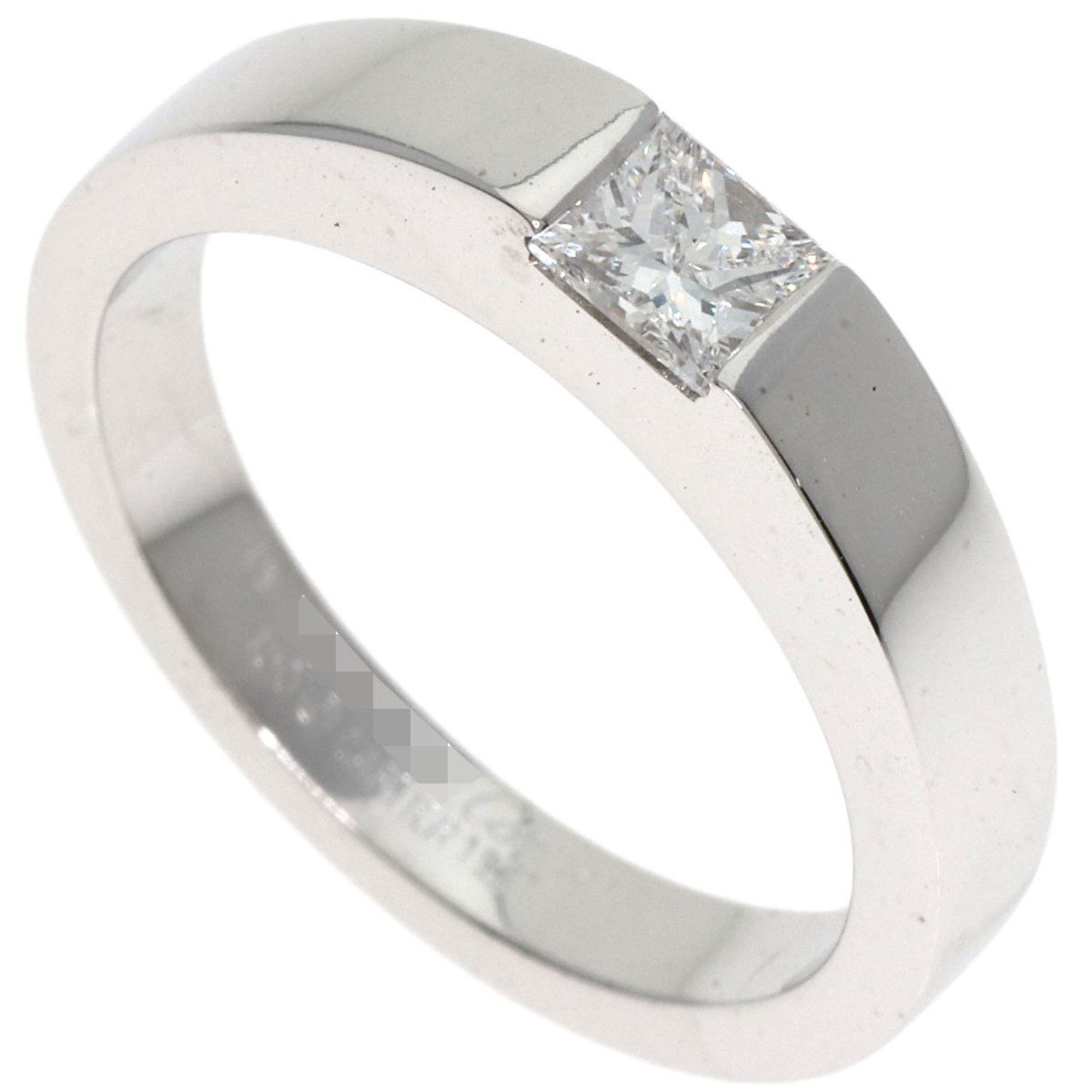 Cartier Tank Ring Diamond #49 18K White Gold Women's CARTIER