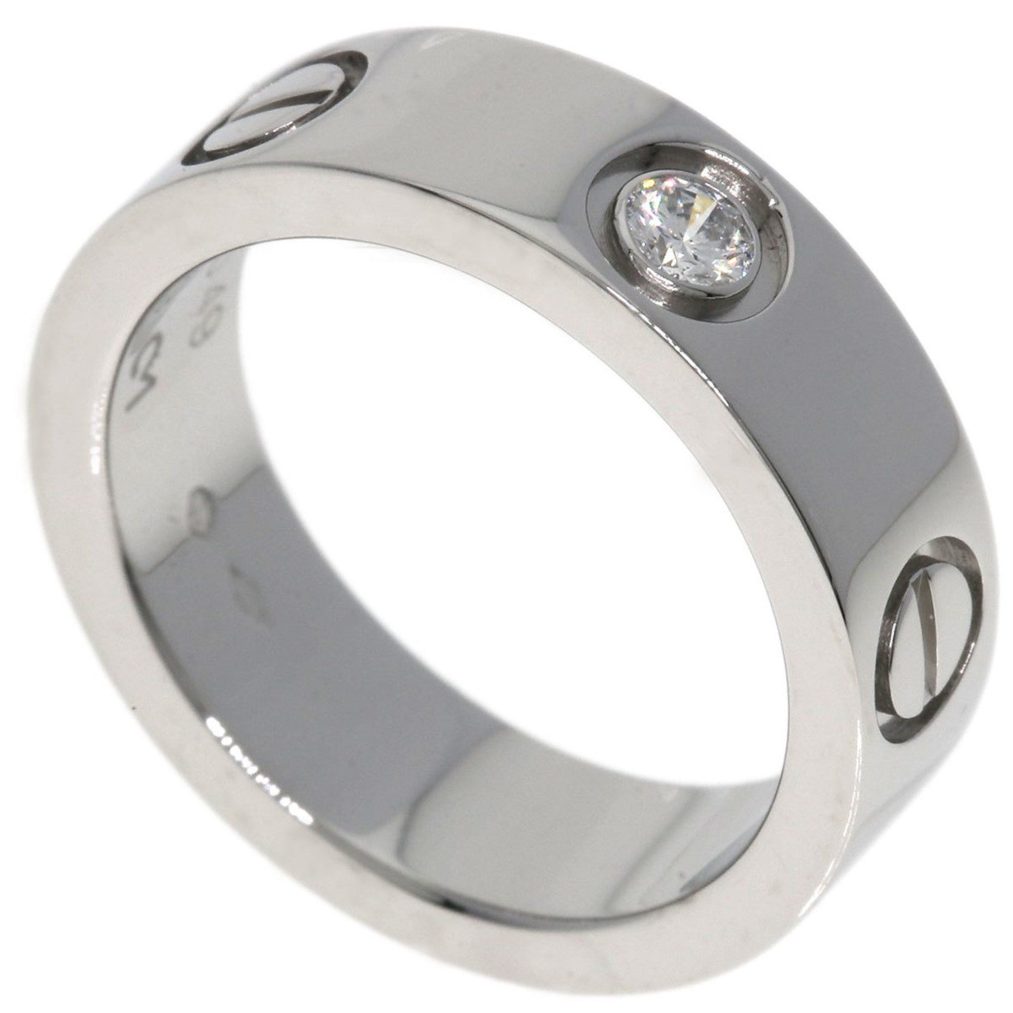 Cartier Love Ring 1P Diamond #49 Platinum PT950 Women's CARTIER