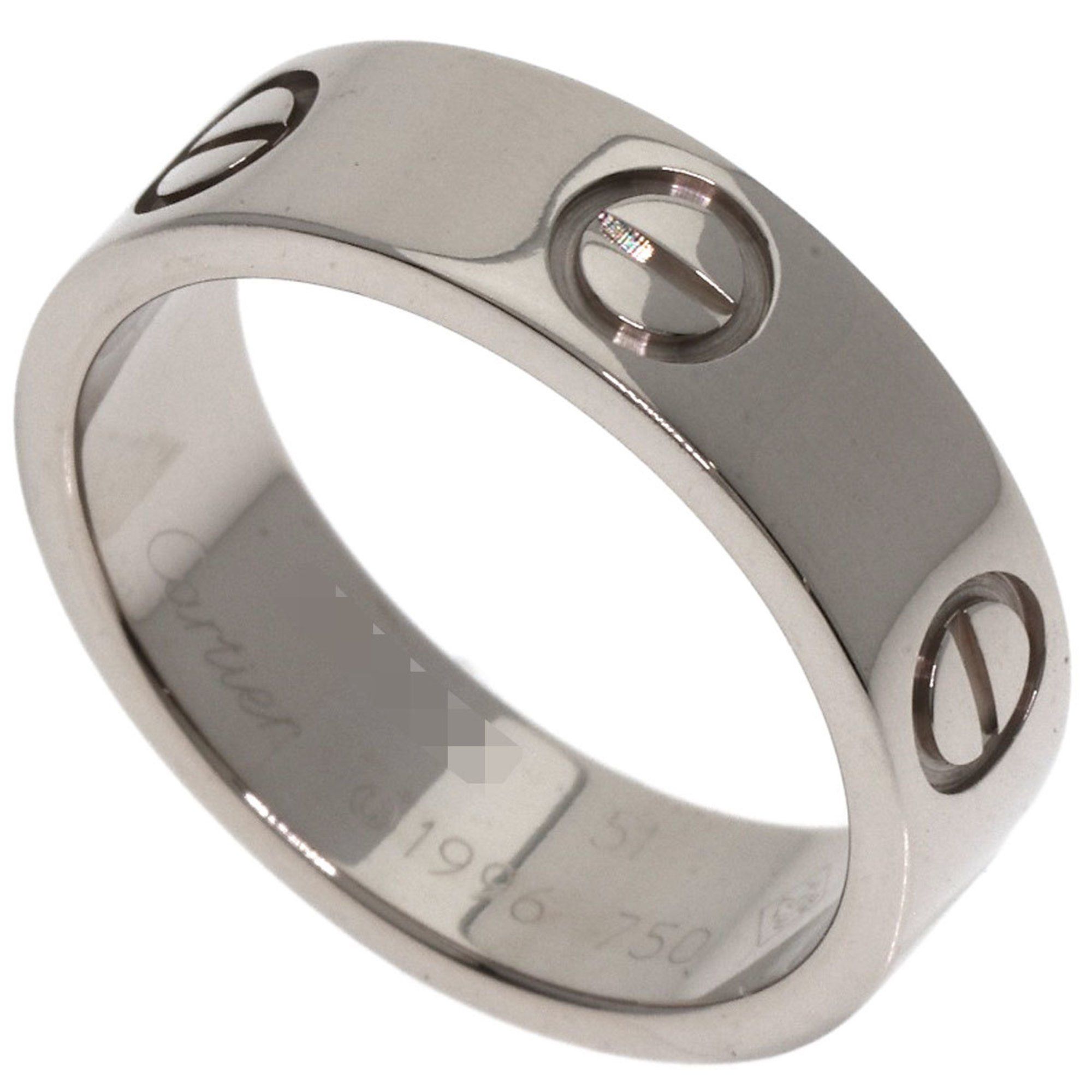 Cartier Love Ring #51 18K White Gold Women's CARTIER
