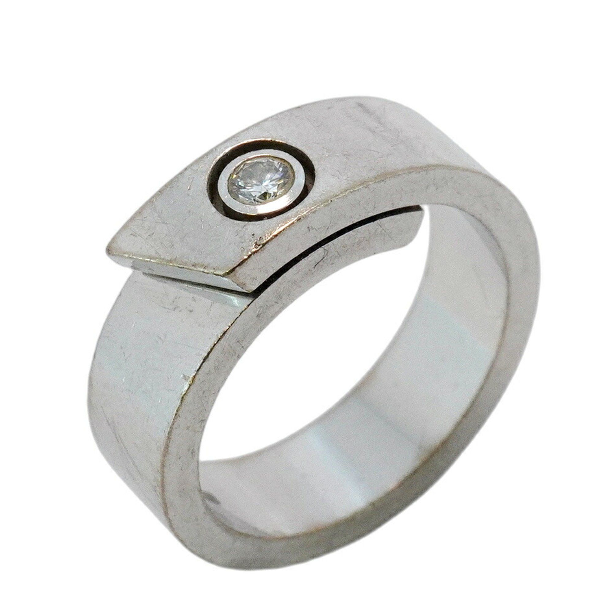 Cartier Ring Anniversary 1PD 18KWG White Gold Diamond #51 Ladies