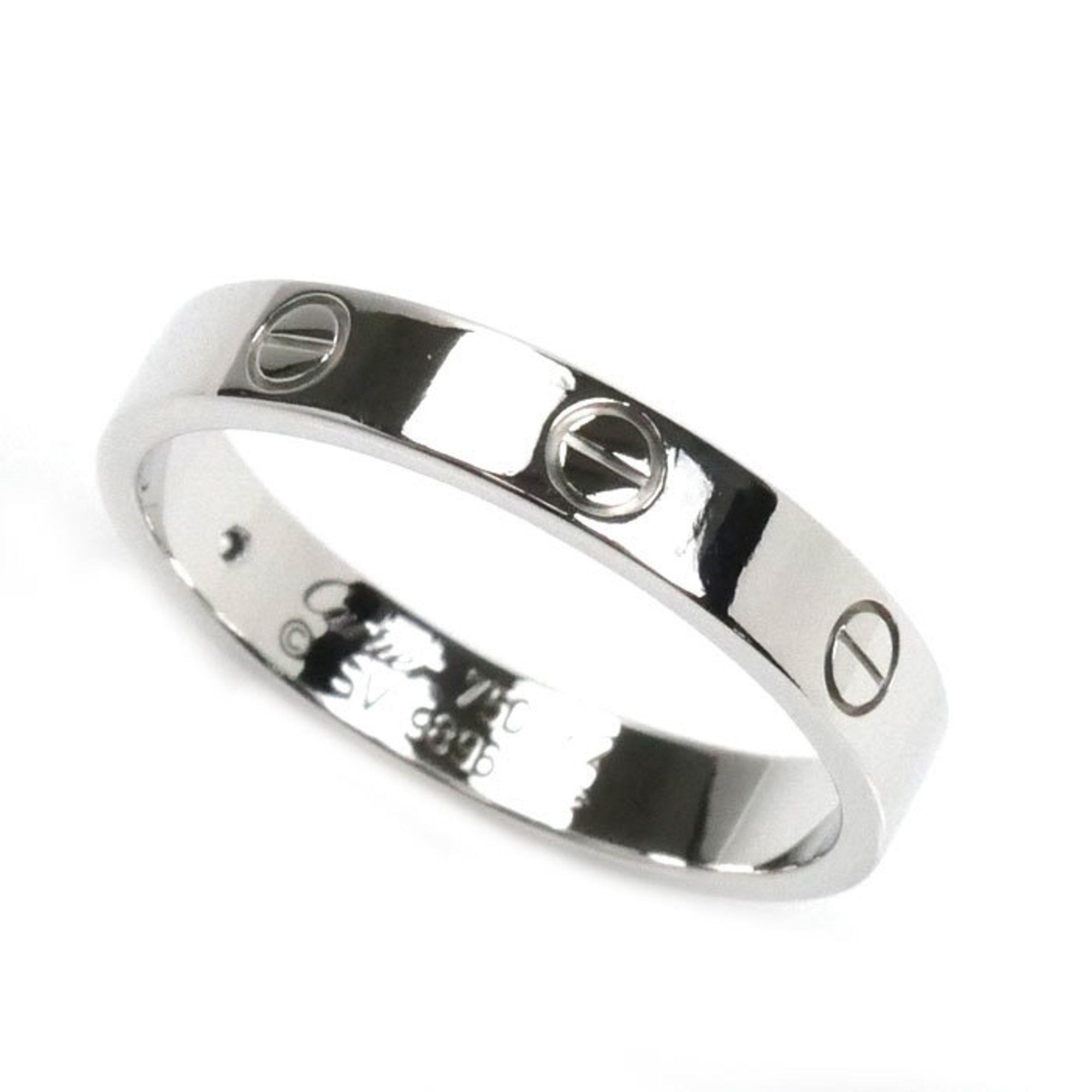 CARTIER Cartier K18WG White Gold Mini Love Ring B4050562 Size 21.5 62 5.4g Men's