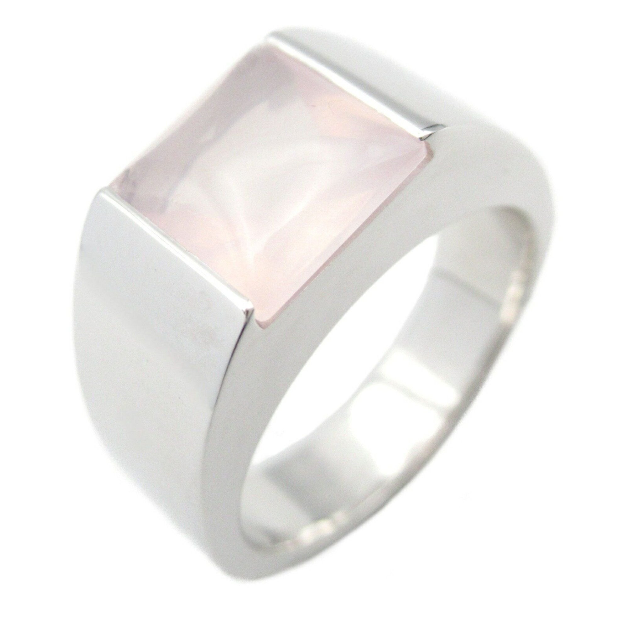 CARTIER Tank Rose Quartz Ring, 18KWG (White Gold), Quartz, Women's, Pink