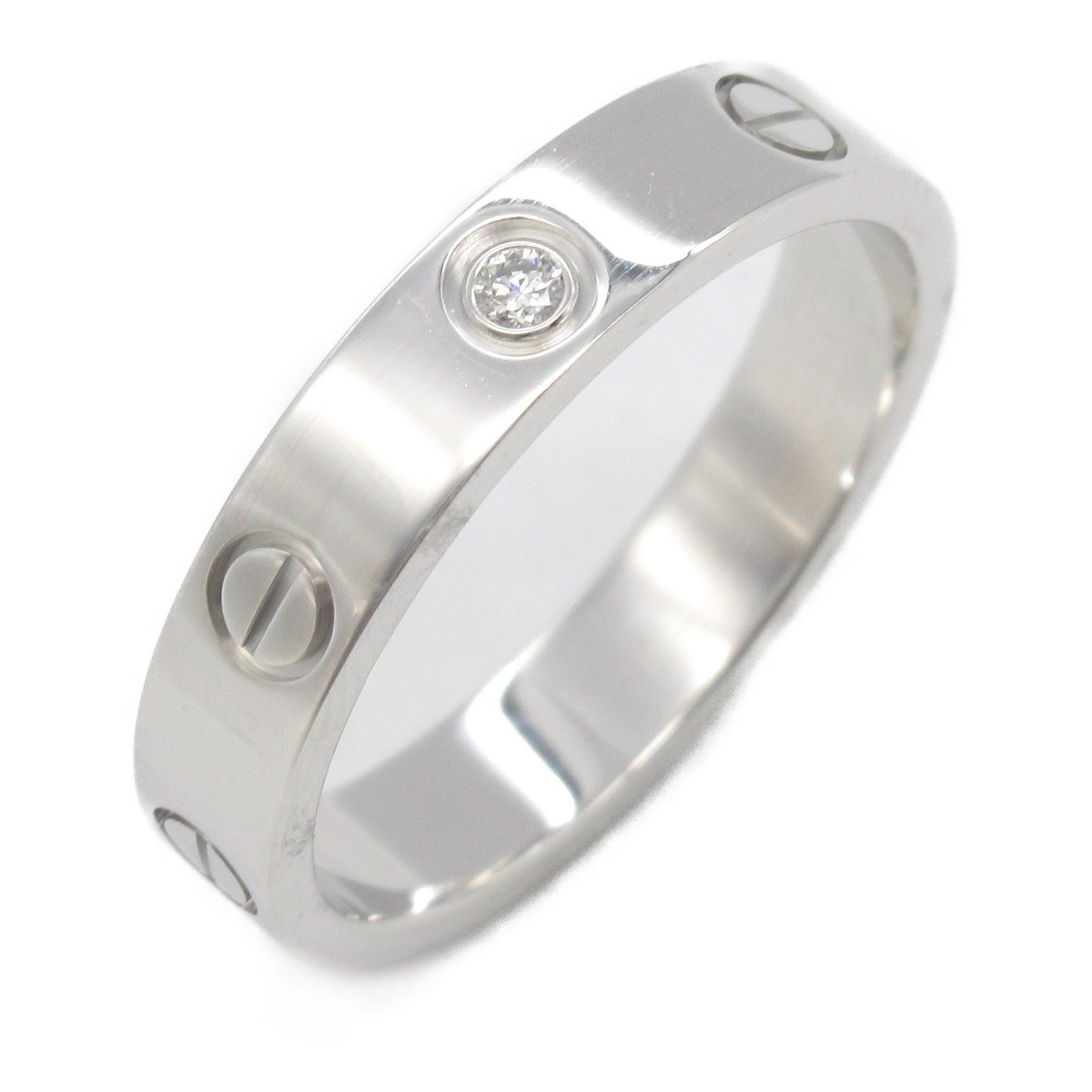 Cartier Mini Love Ring 1PD 18KWG (White Gold) Diamond Men's Women's Clear