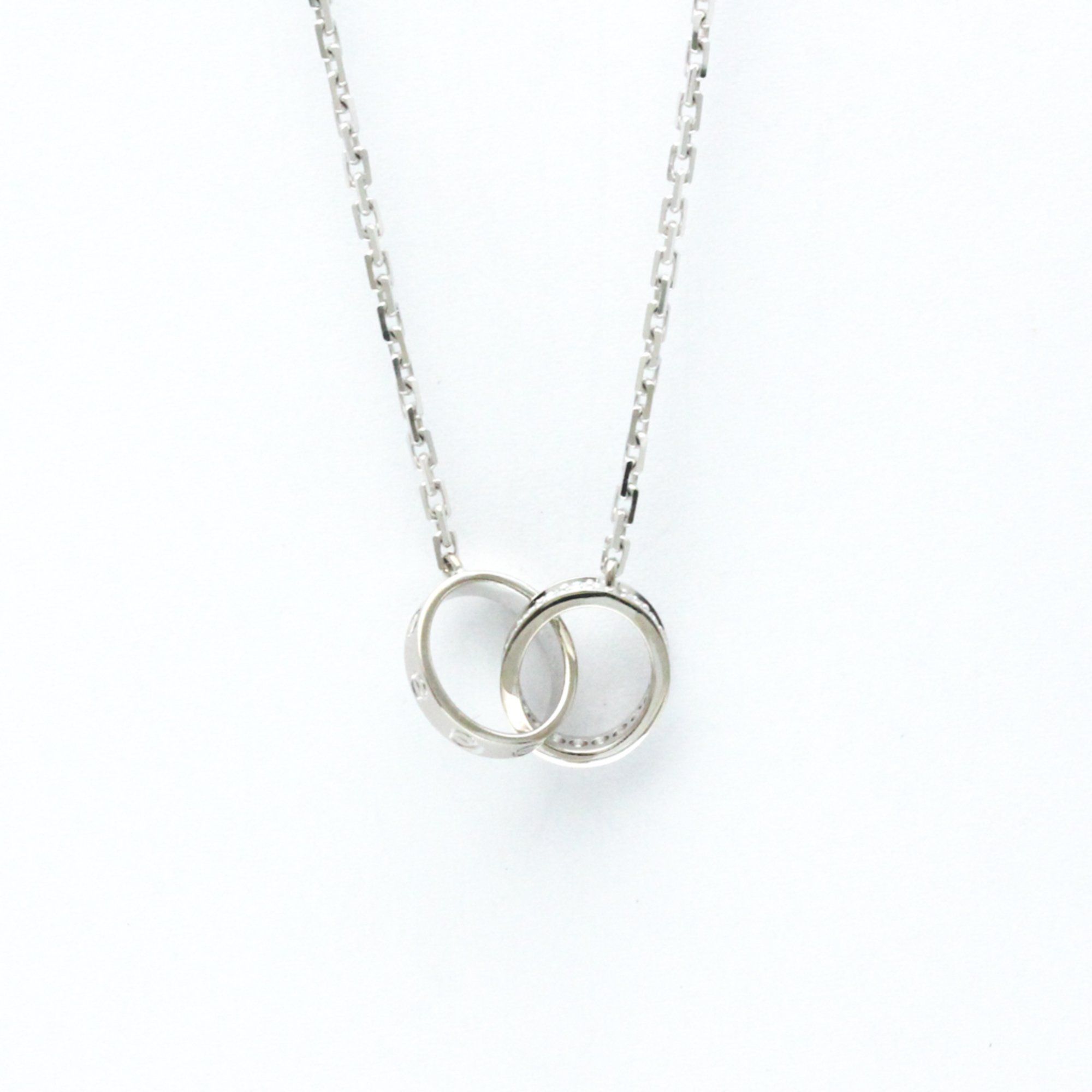 Cartier Baby Love Diamond Necklace White Gold (18K) Diamond Men,Women Fashion Pendant Necklace (Silv