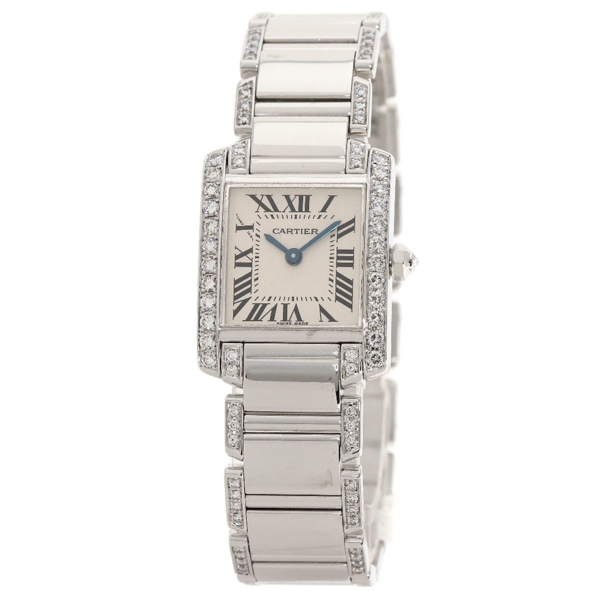 Cartier W50012S3 Tank Francaise SM After Diamond Watch K18 White Gold K18WG Ladies CARTIER