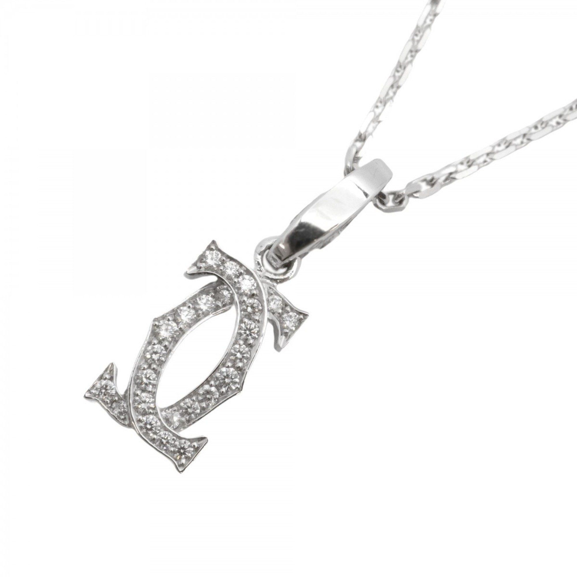 Cartier Necklace 2C 18KWG White Gold Diamond Ladies
