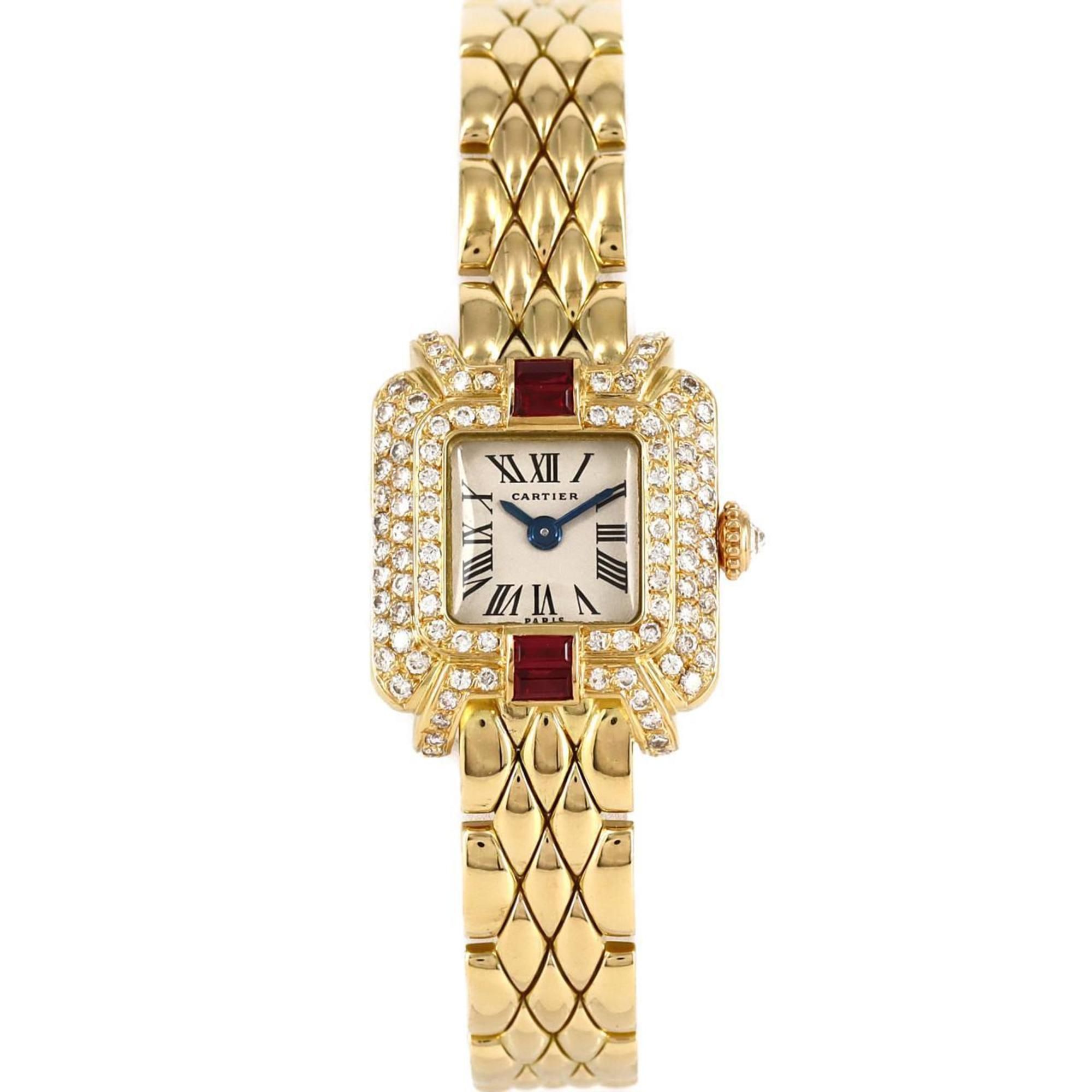 Cartier Elise YG 3D & Baguette 2R Lug D 890106EJ Watch Manual Winding