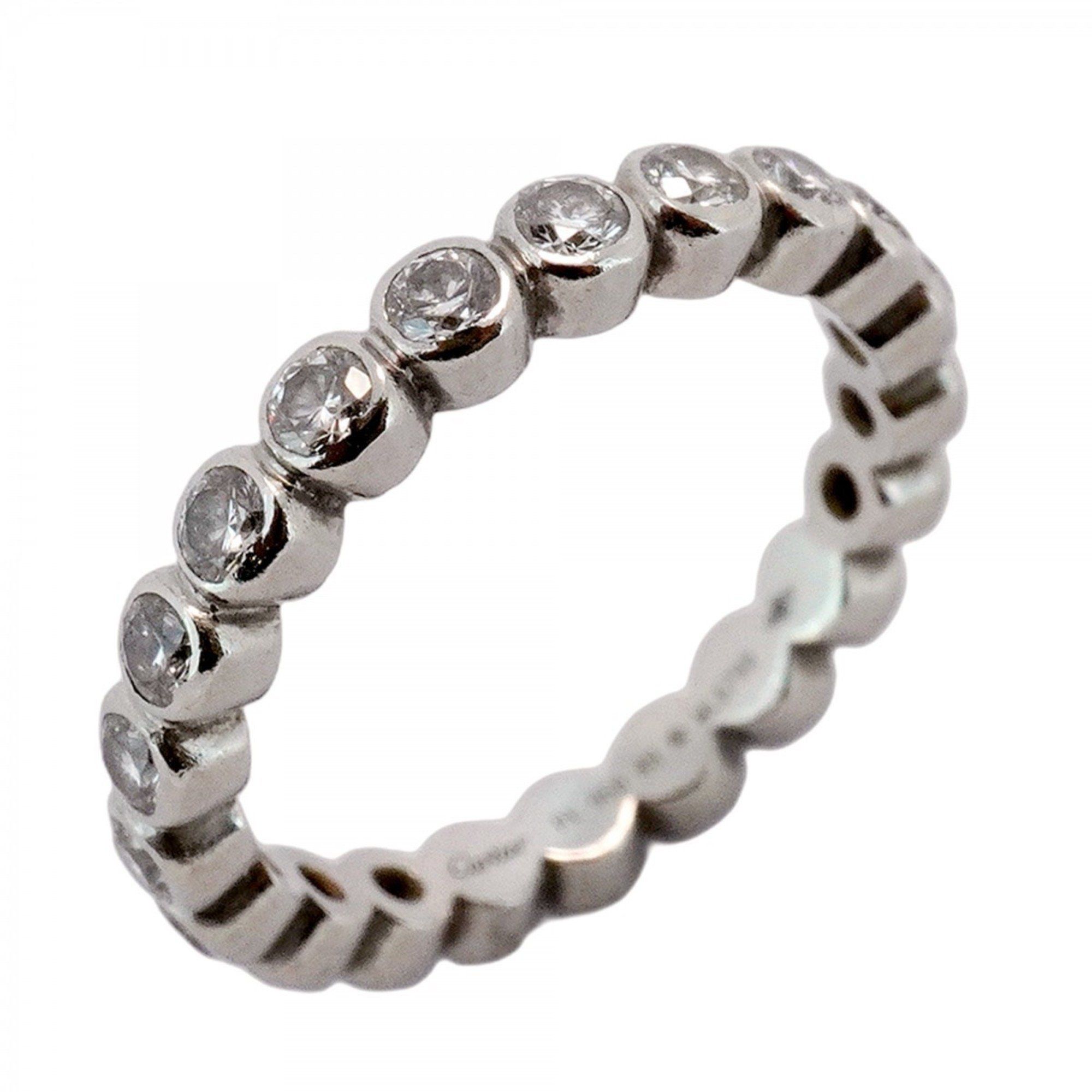 Cartier Ring Broderie Pt950 Platinum Diamond #49 Ladies