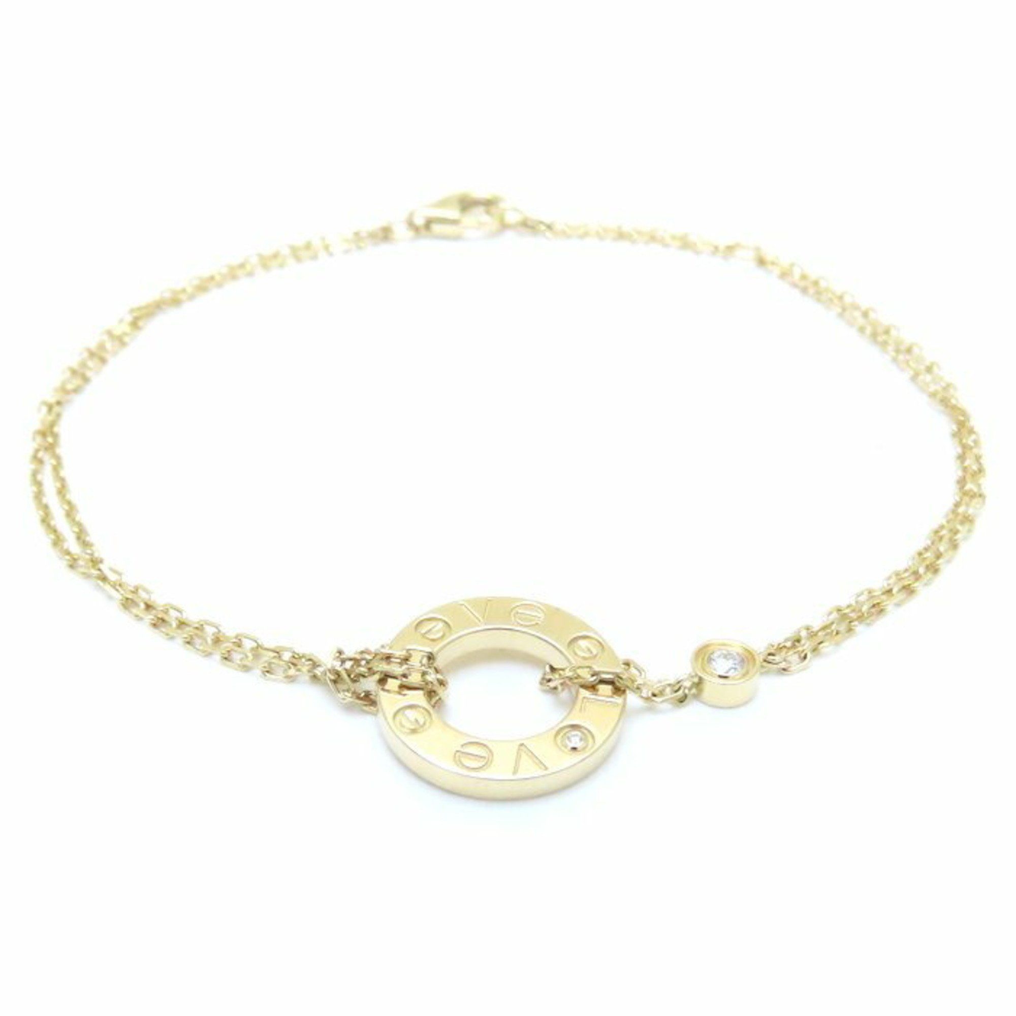 CARTIER Love Circle Bracelet 2P Diamond K18YG Yellow Gold 293592