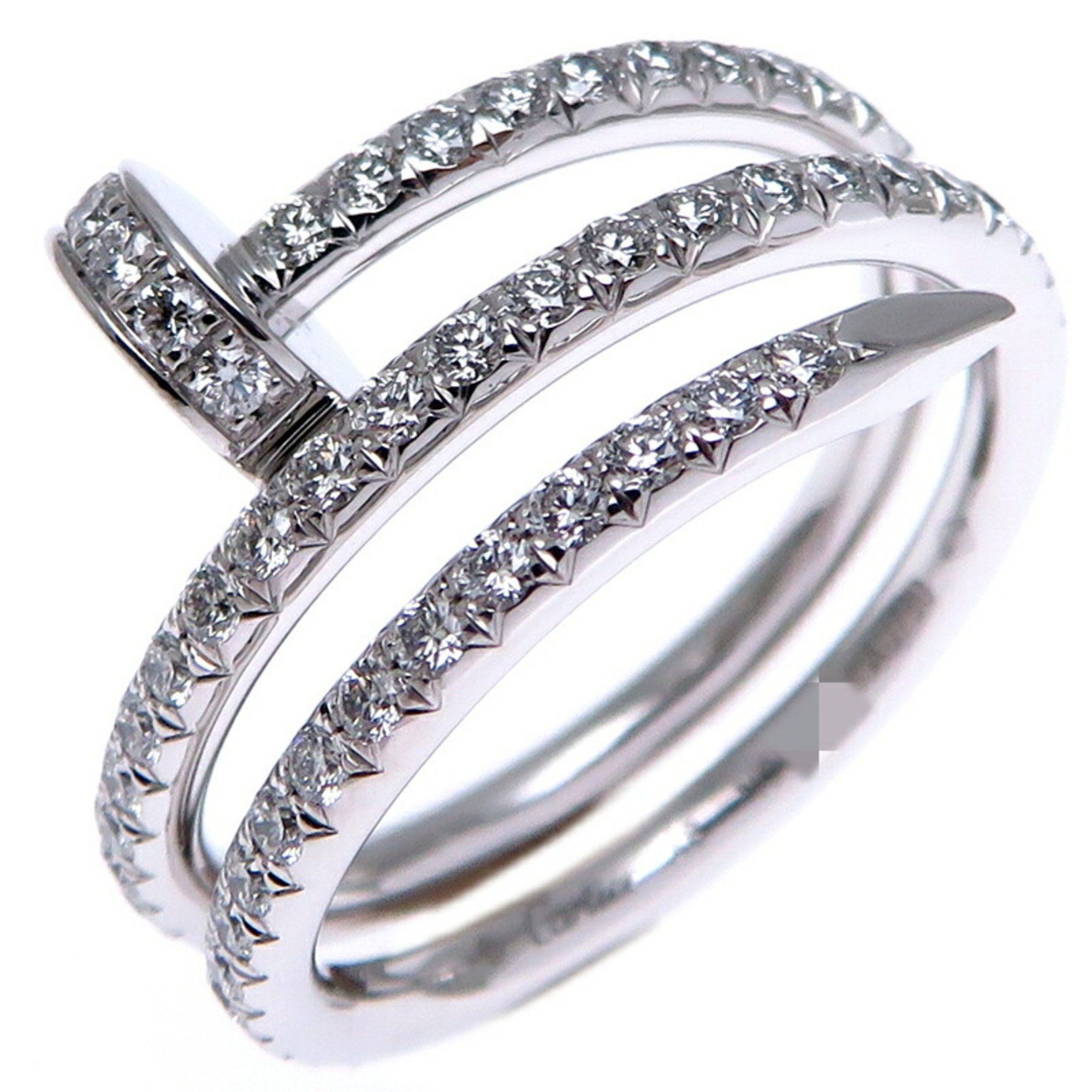 Cartier #48 0.59ct Diamond Juste un Clou Ladies Ring B4211100 750 White Gold