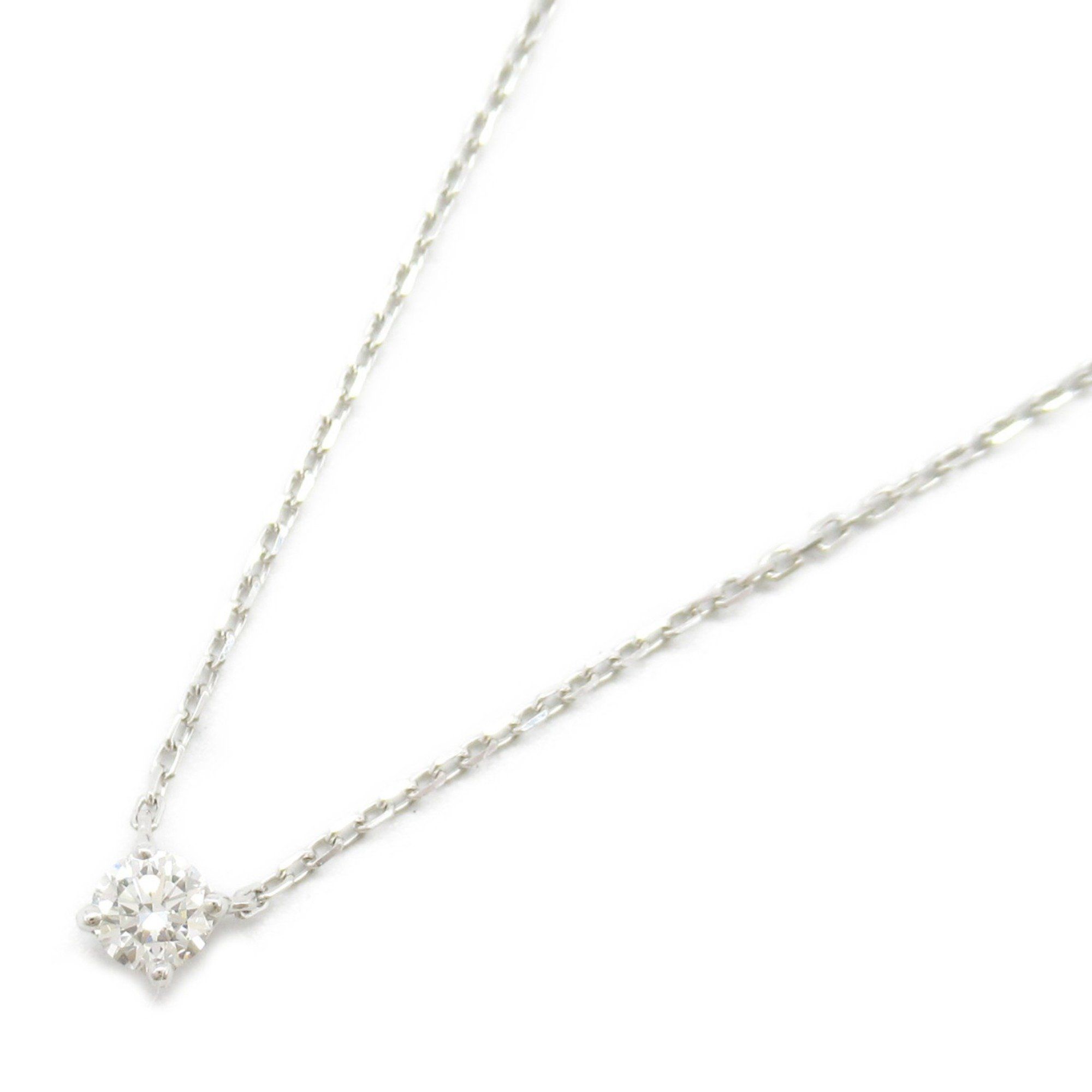 Cartier 1895 Solitaire Necklace 18KWG (White Gold) Diamond Ladies Clear N7424176