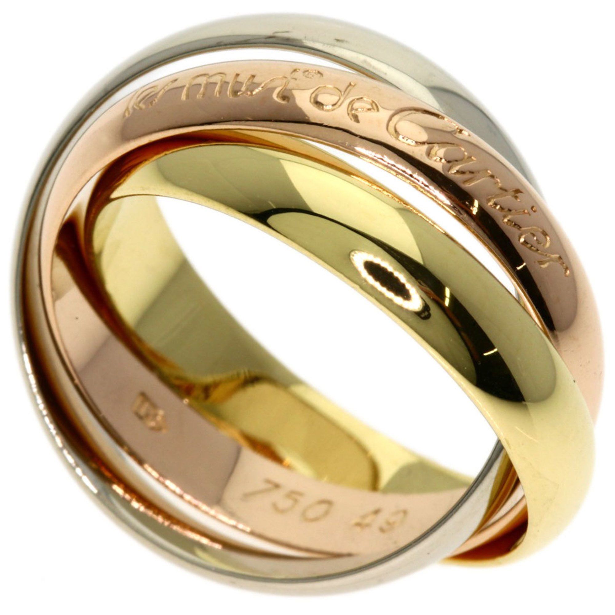 Cartier Trinity #49 Ring 18K Yellow Gold 18KPG 18KWG Women's CARTIER