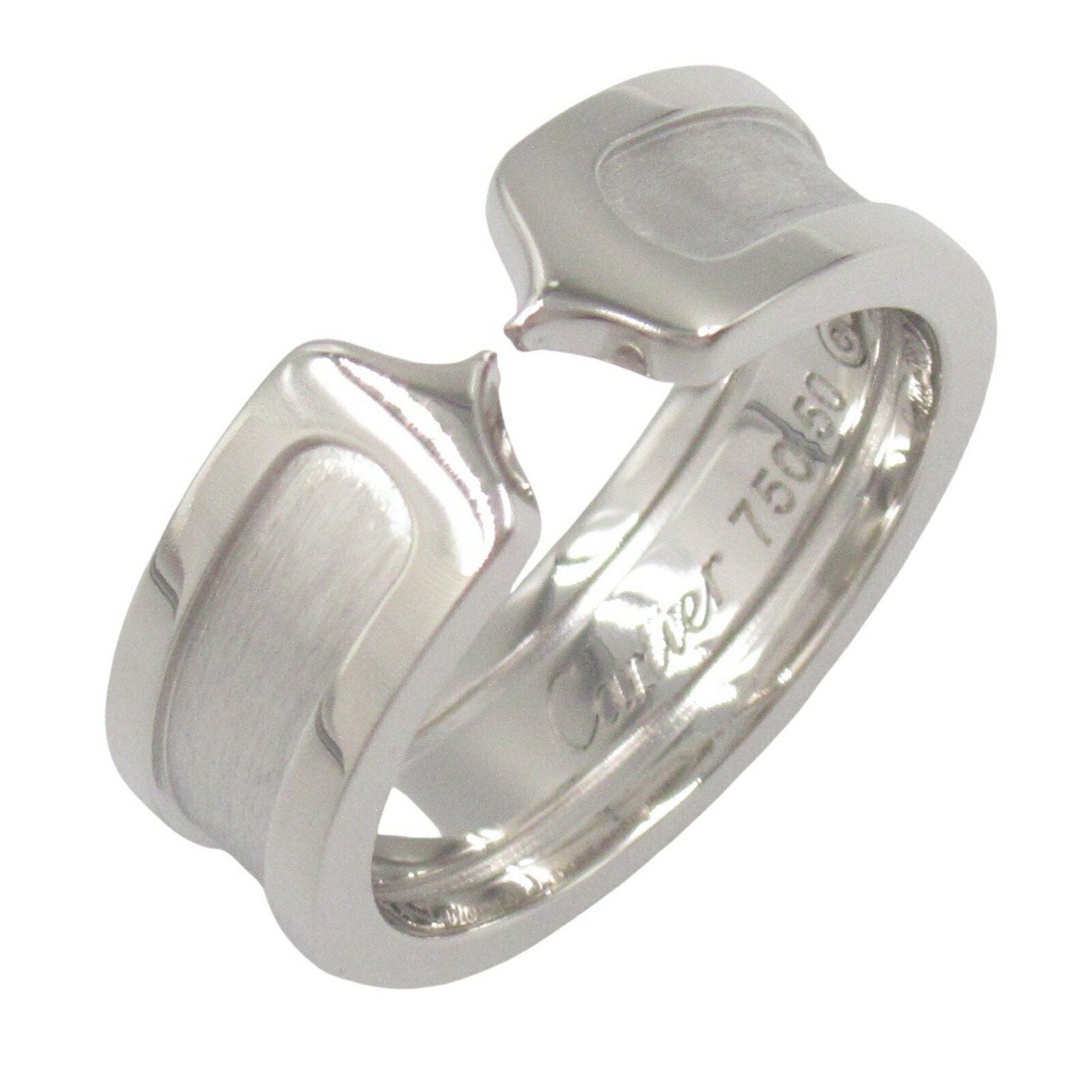Cartier C2 Small Ring, 18K White Gold, Men's, Women's, Silver