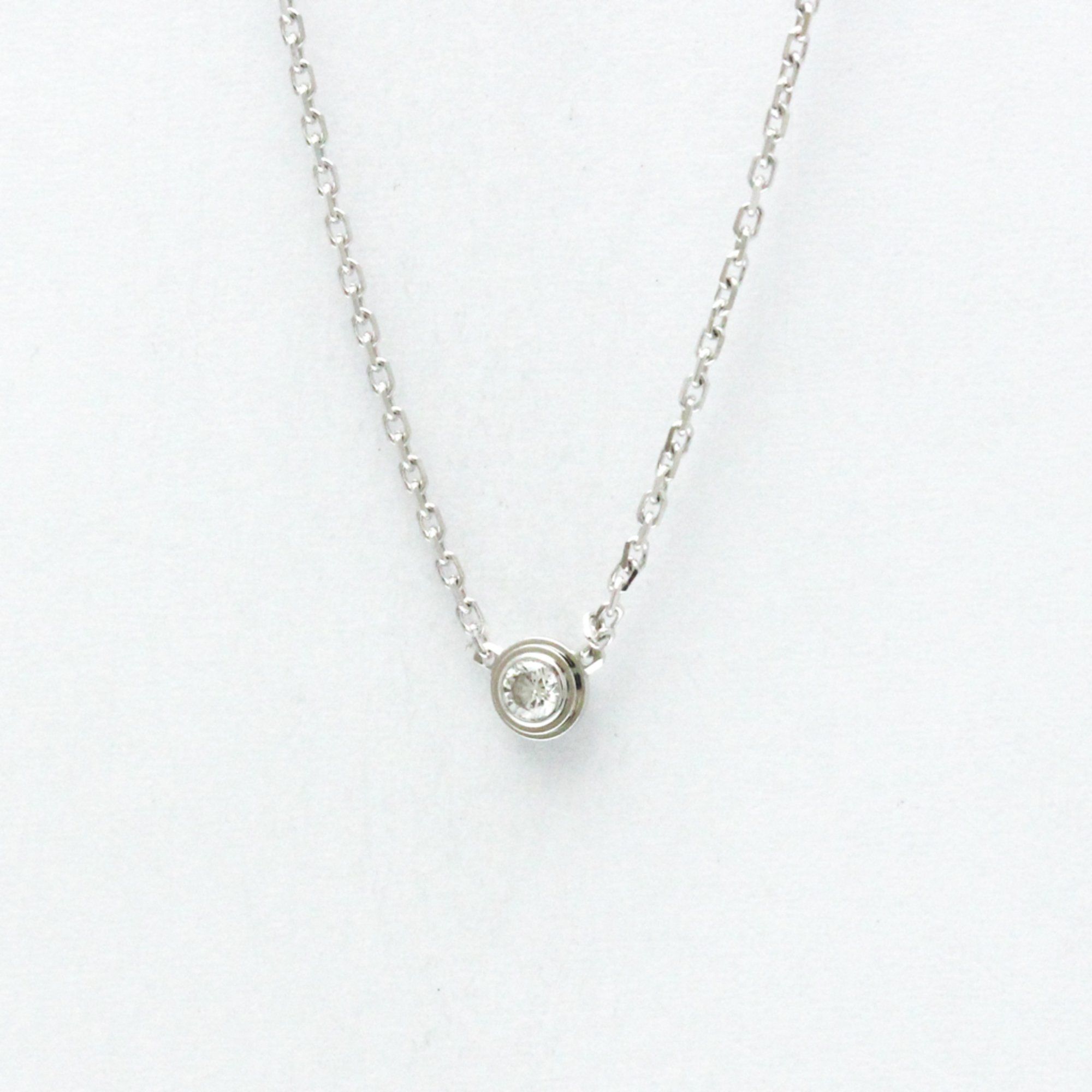 Cartier D'amour Diamond Necklace XS White Gold (18K) Diamond Women,Men Fashion Pendant Necklace (Sil