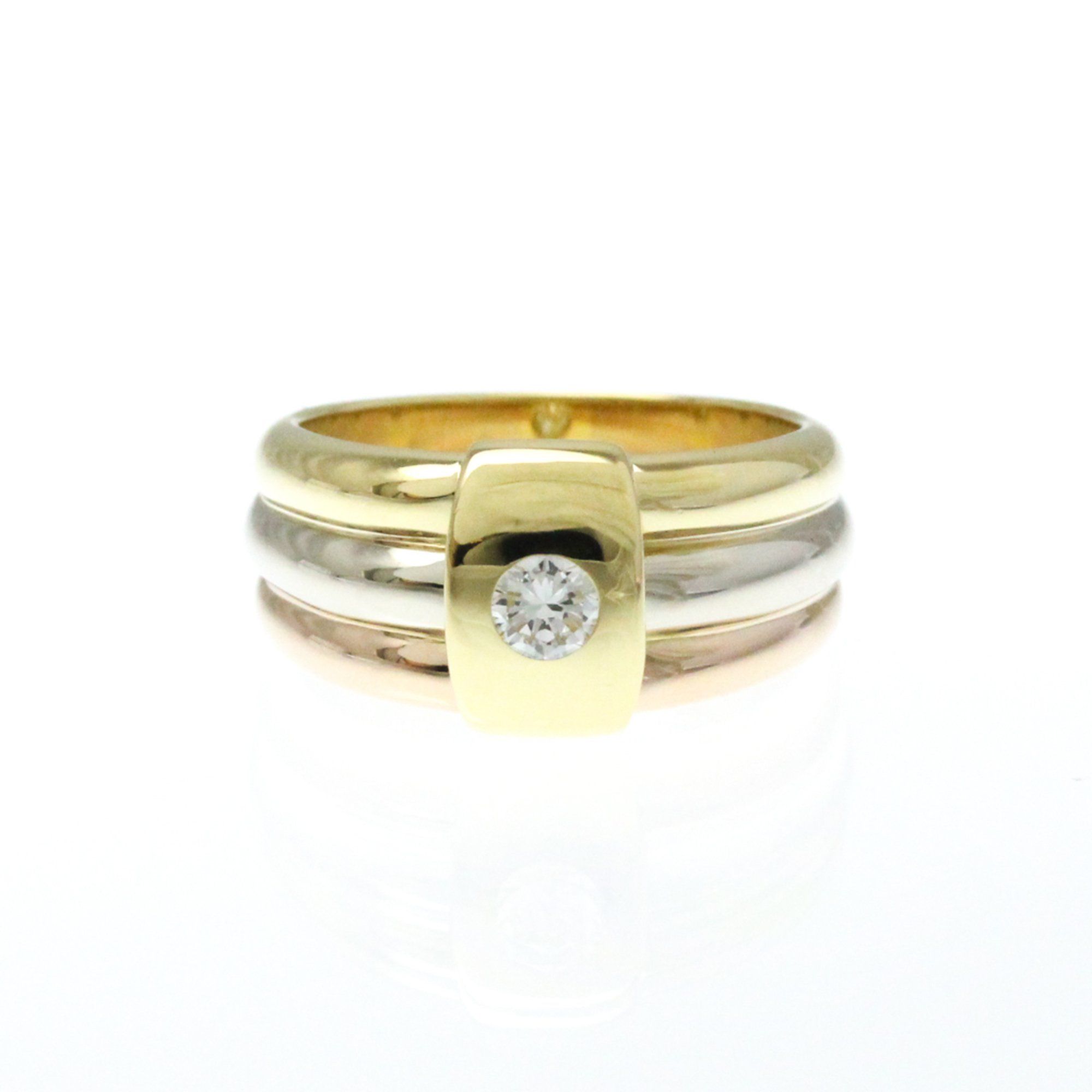 Cartier Three Color Diamond Ring Pink Gold (18K),White Gold (18K),Yellow Gold (18K) Fashion Diamond