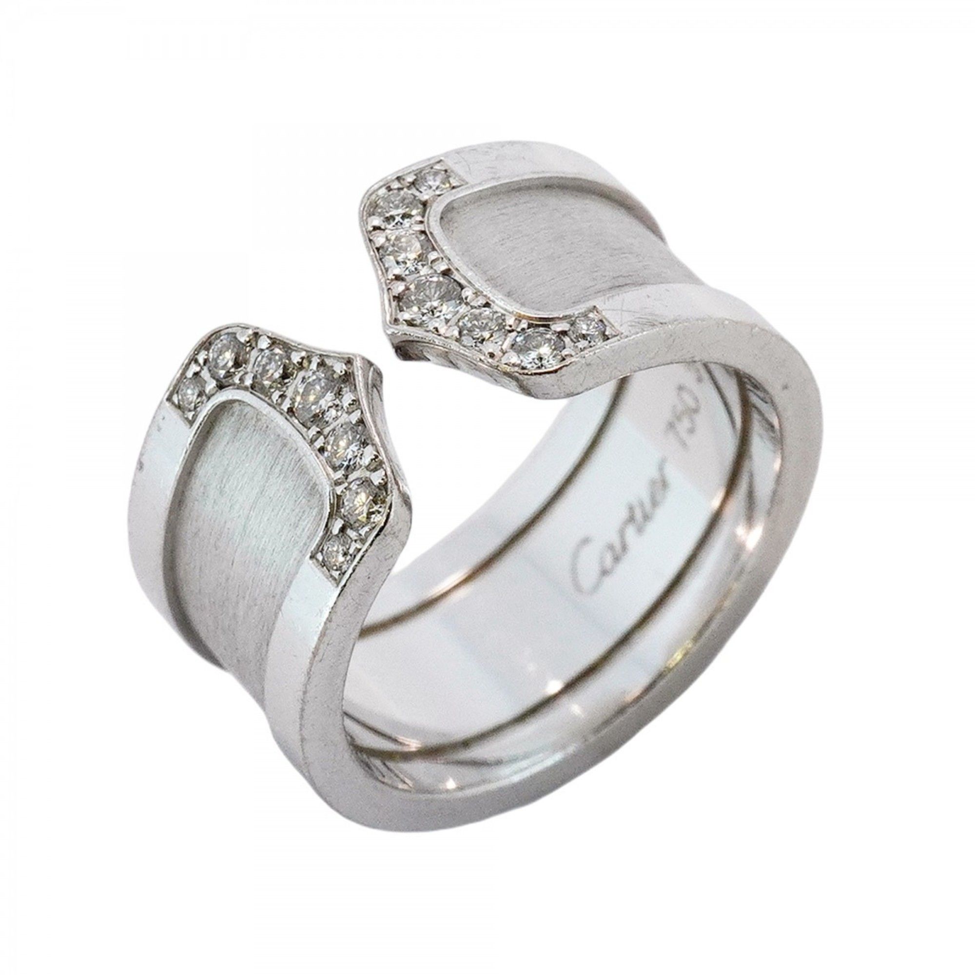 Cartier Ring C2 18KWG White Gold Diamond #54 Ladies
