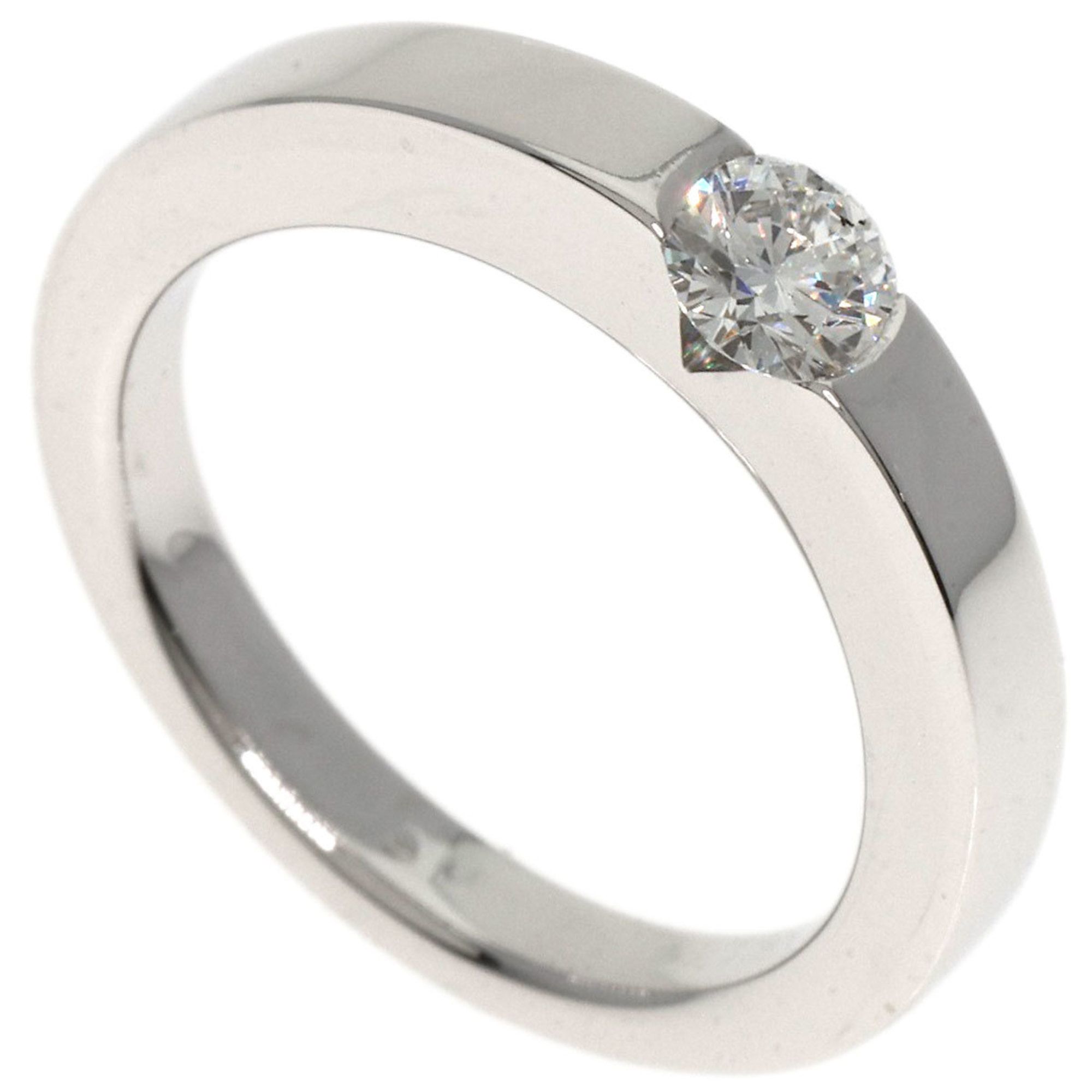 Cartier Date with Diamond #46 Ring 18K White Gold Women's CARTIER