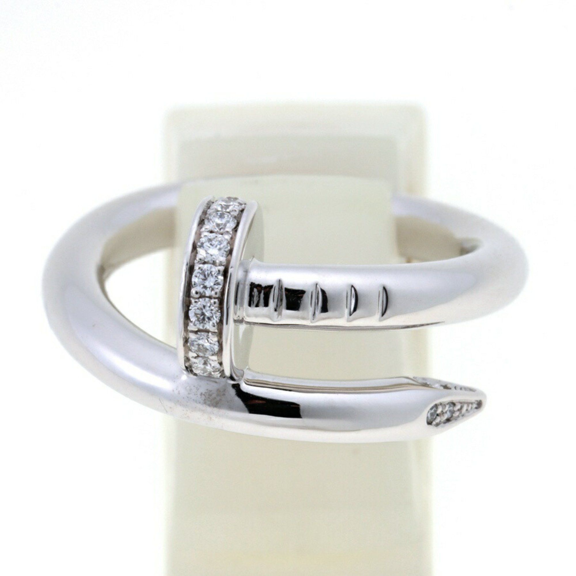 Cartier Juste un Clou Ring Classic Model Diamond Set B4092700 18KWG/Au750 #8 L-158218