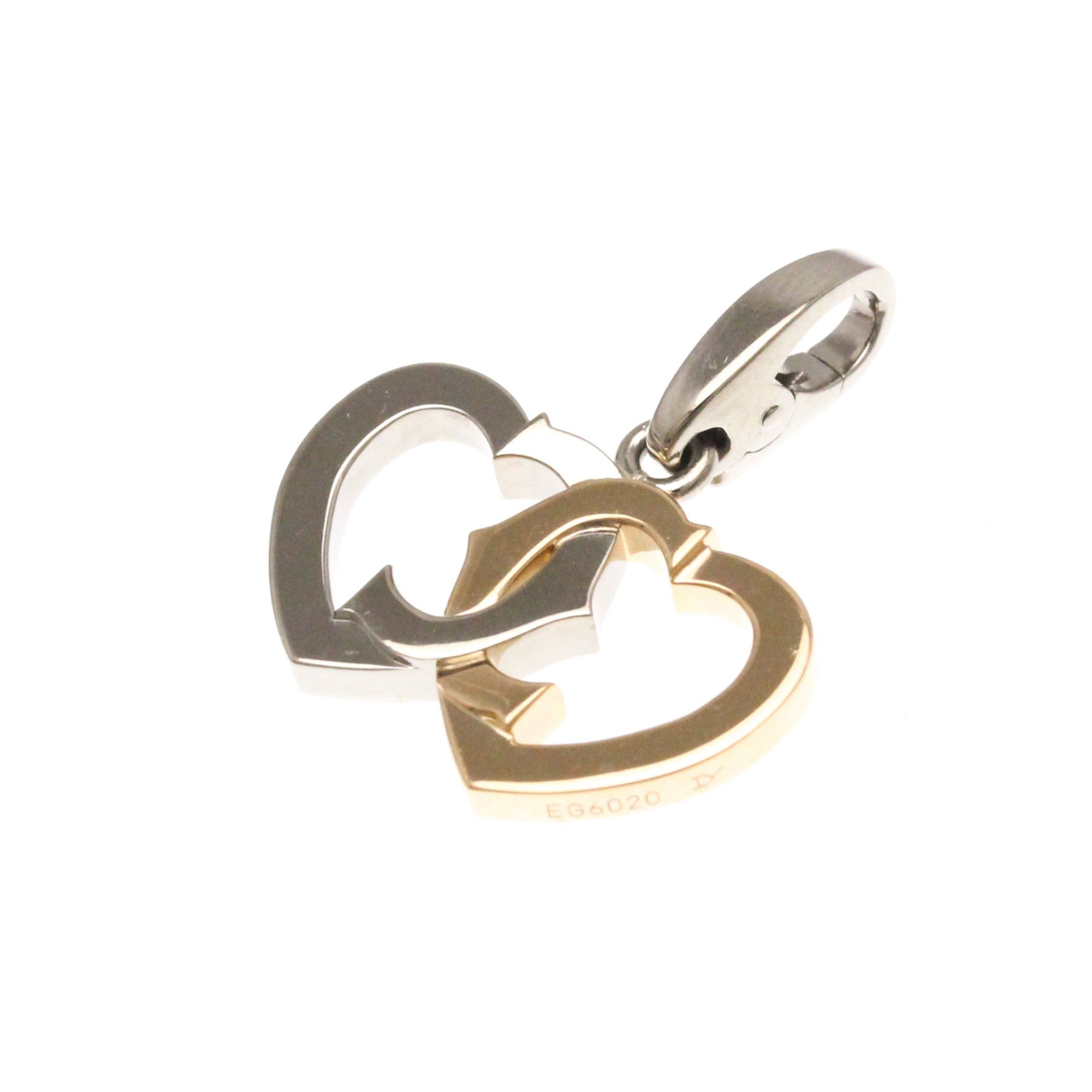 Cartier Double Heart Charm Pink Gold (18K),White Gold (18K) No Stone Men,Women Fashion Pendant Neckl
