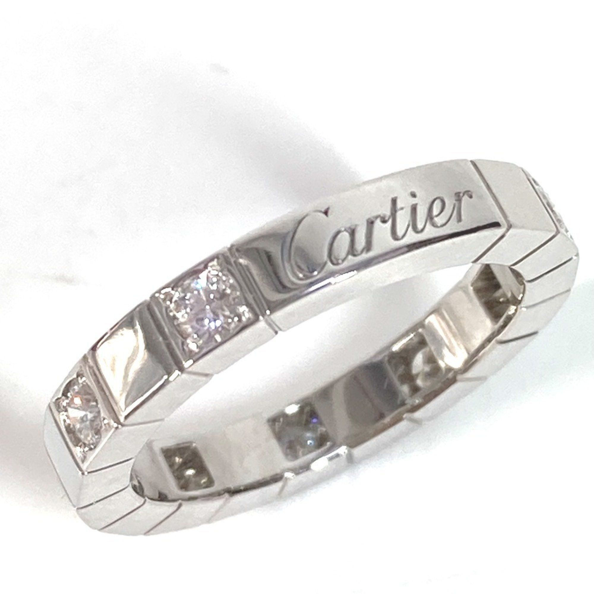 CARTIER Cartier Accessories Lanier Half Diamond 8P 8 Point Ring WG750 Women's Silver