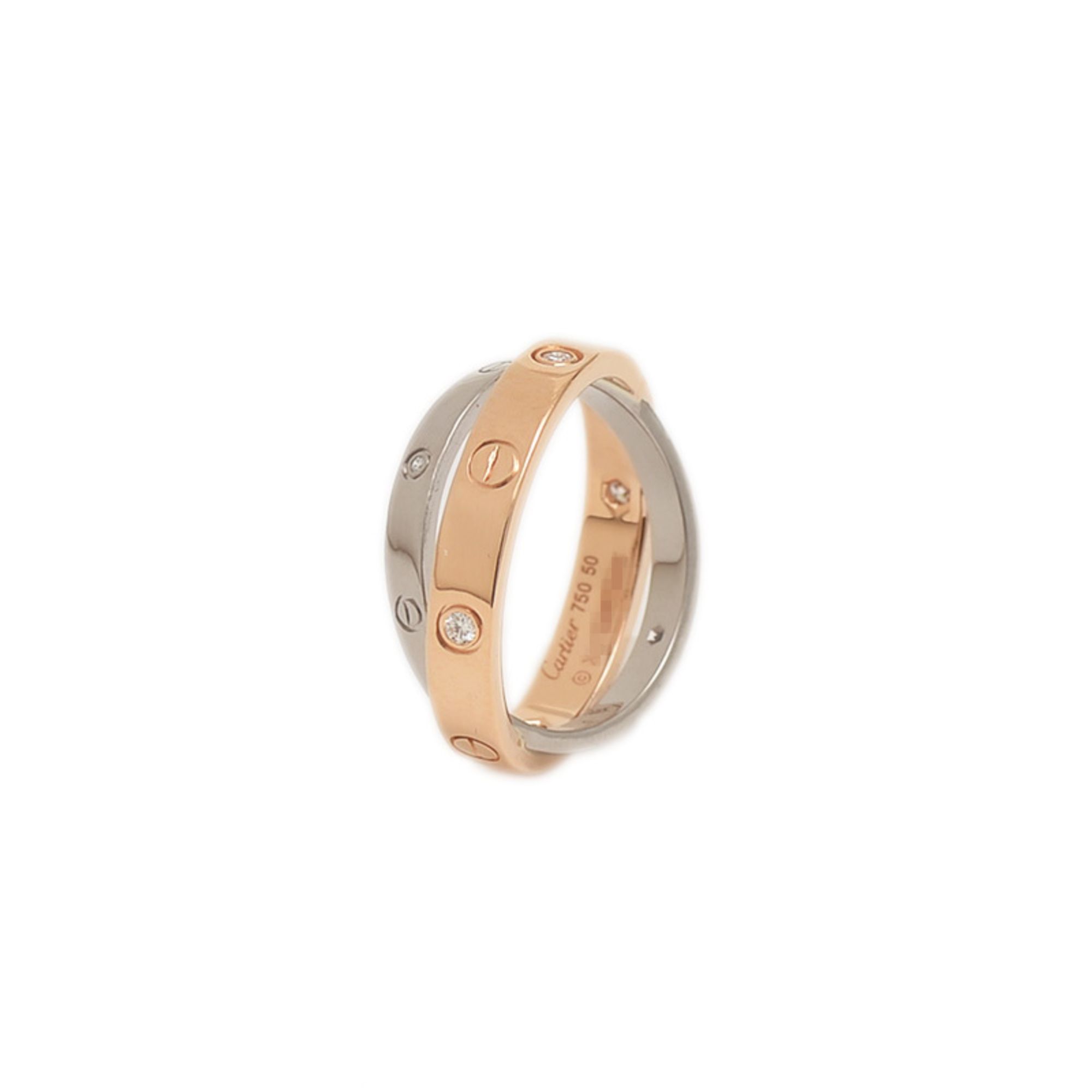 Cartier Be Love Ring K18PG WG Diamond #50