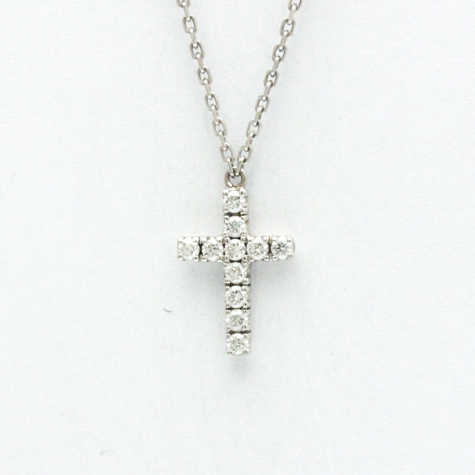 Cartier Symbol Cross Diamond Necklace White Gold (18K) Diamond Women,Men Fashion Pendant Necklace (S