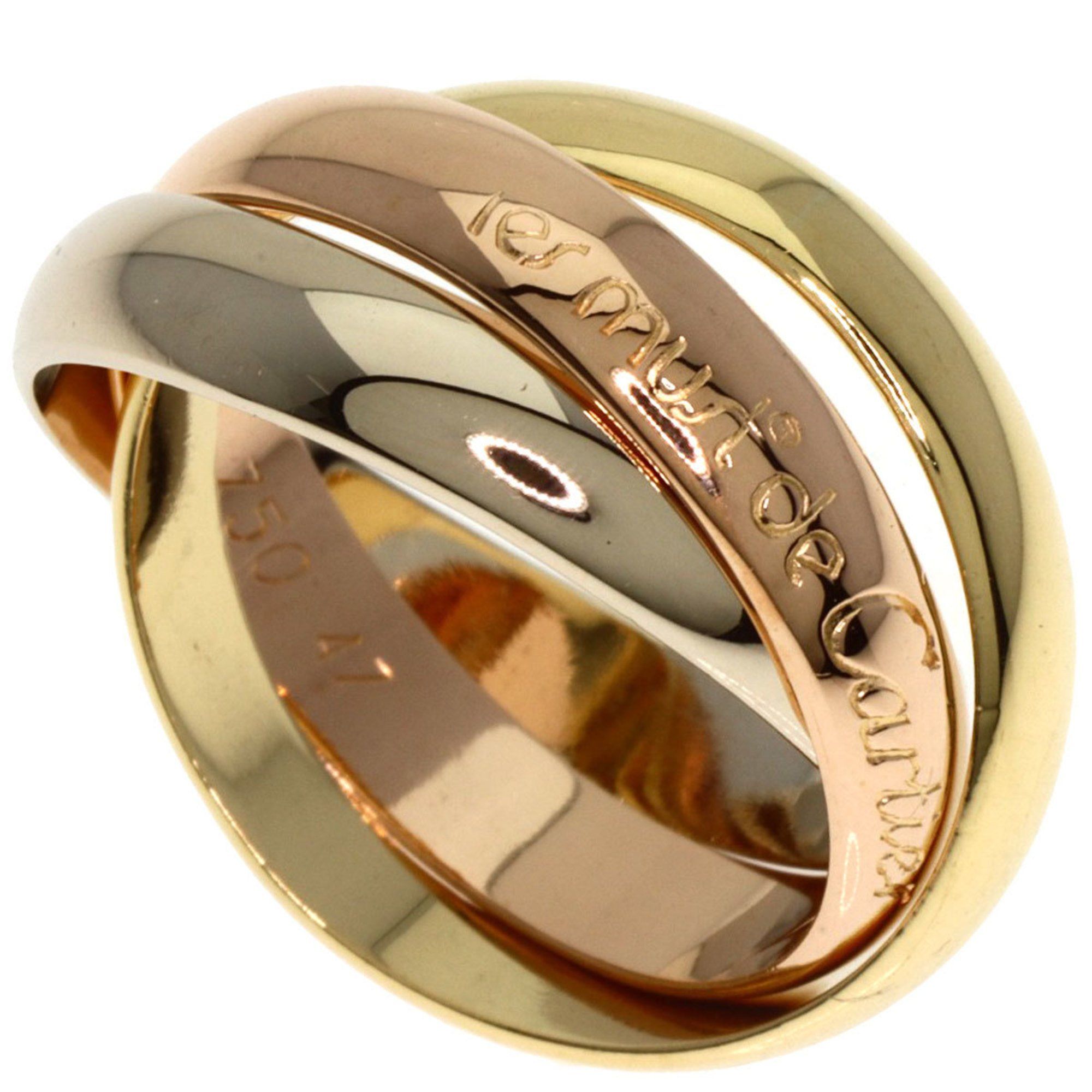 Cartier Trinity #47 Ring 18K Yellow Gold 18KWG 18KPG Women's CARTIER