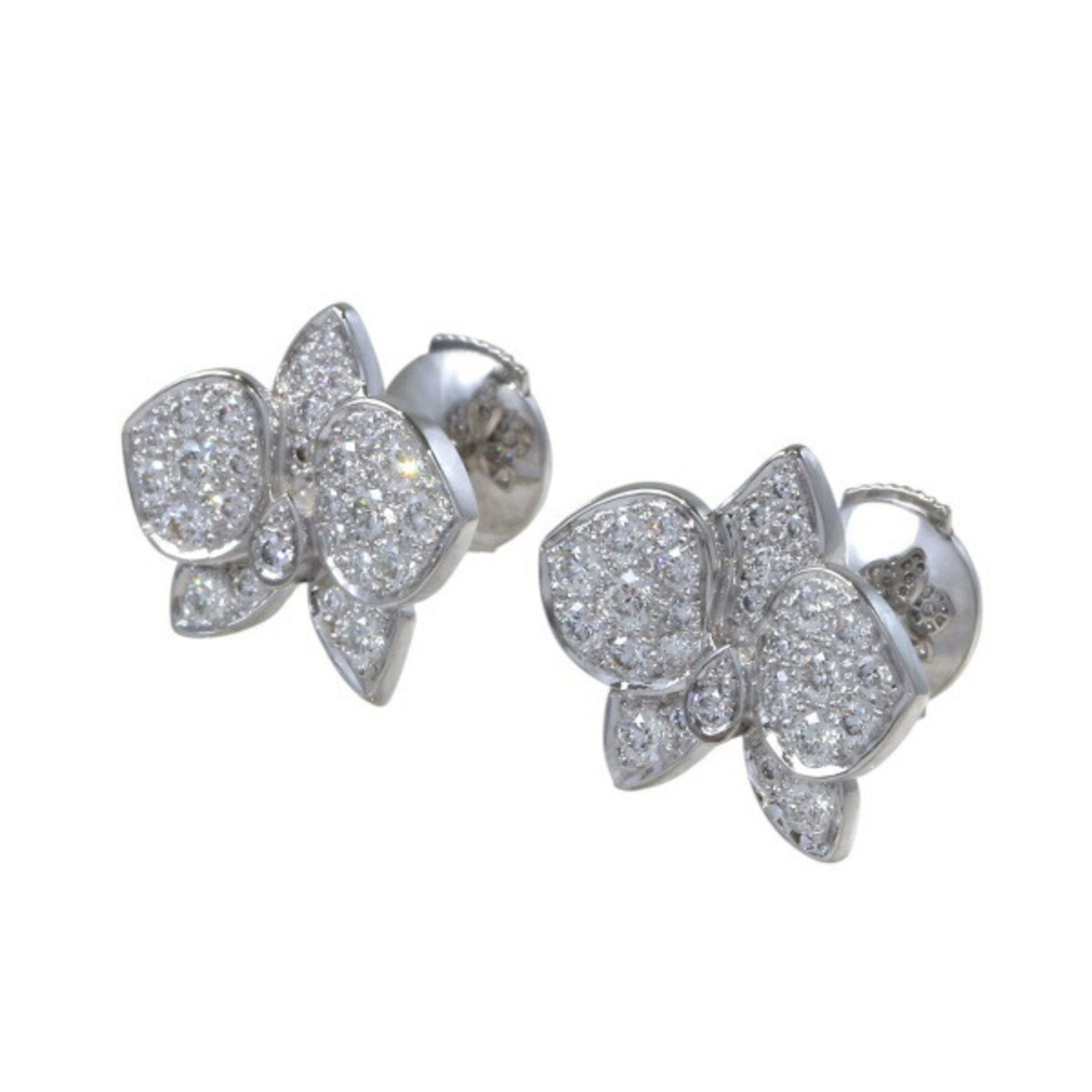Cartier Caresse d'Orchidépalle 18K White Gold Earrings