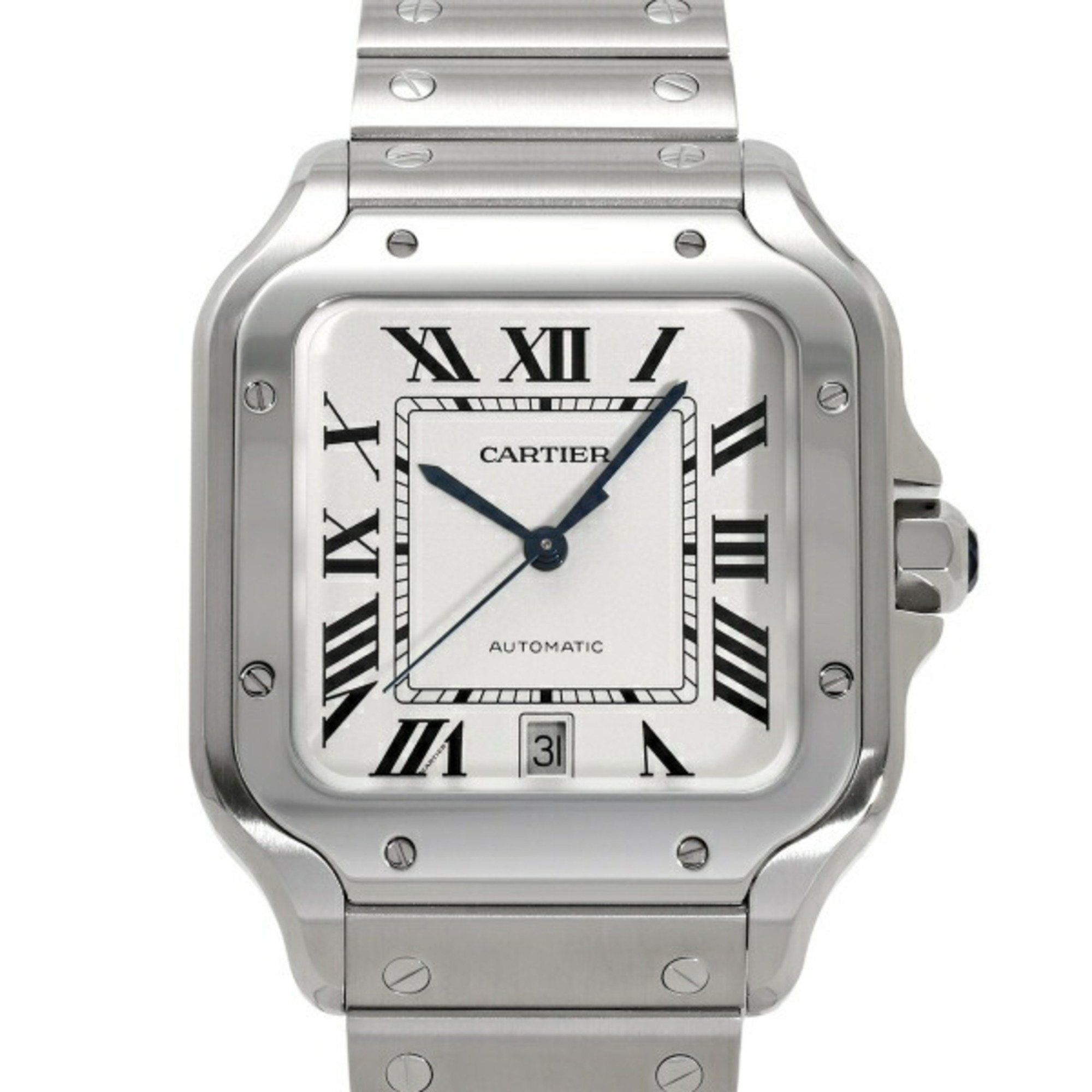 Cartier Santos de LM WSSA0018 Silver Dial Men's Watch __