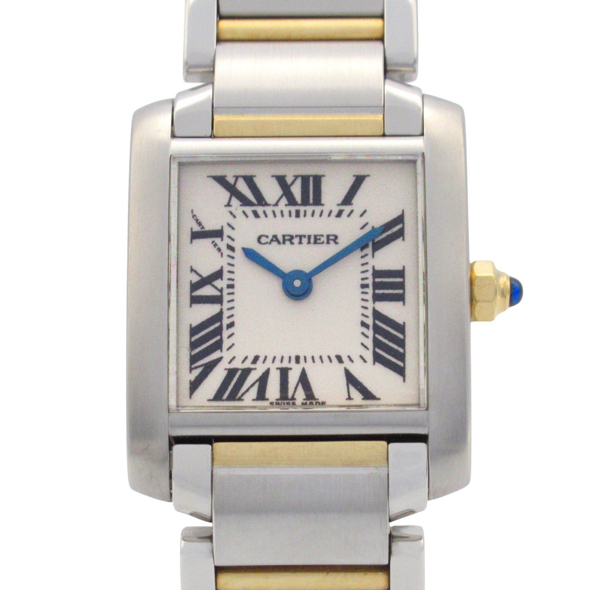 CARTIER Tank Francaise SM Watch 18K (Yellow Gold) Stainless Steel Ladies Silver W51007Q4