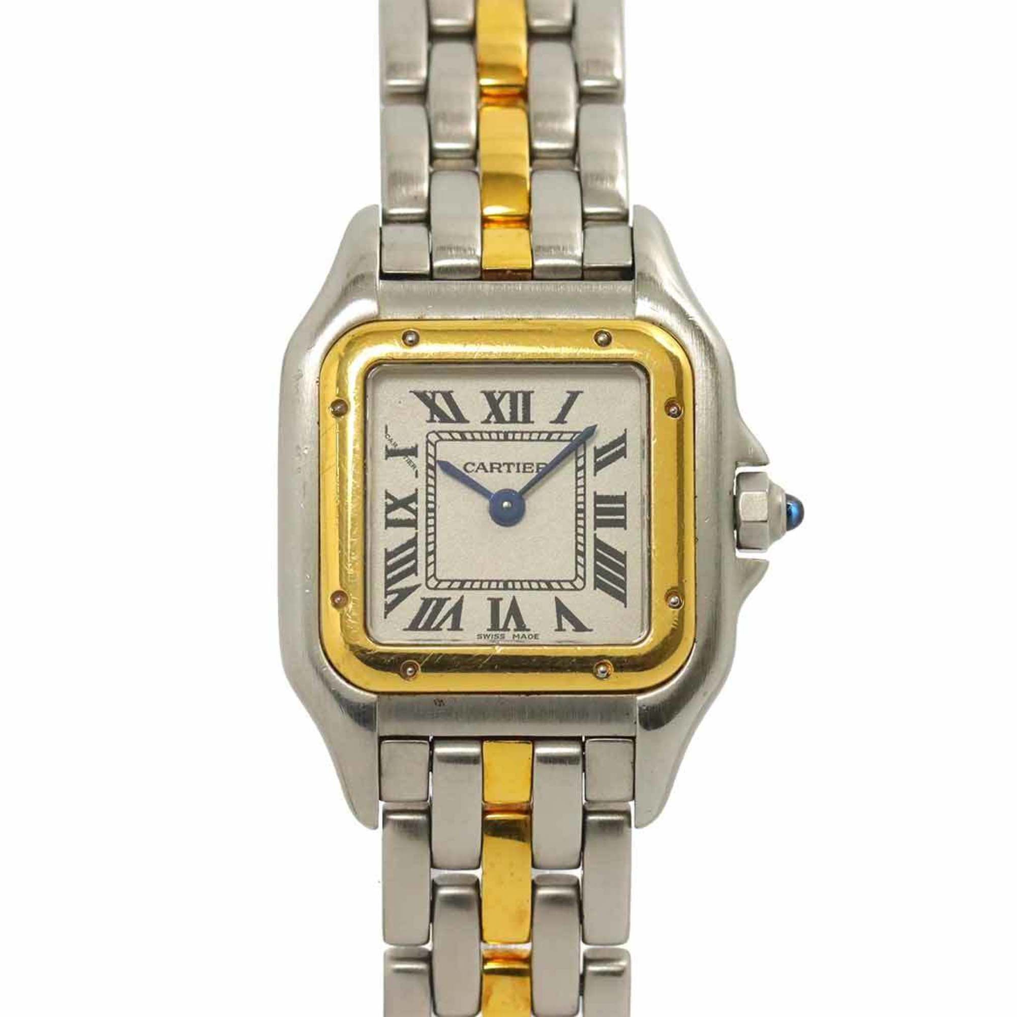 Cartier Panthere 1 Row SM W25029B5 Combi Women's Watch Ivory K18YG Yellow Gold Quartz