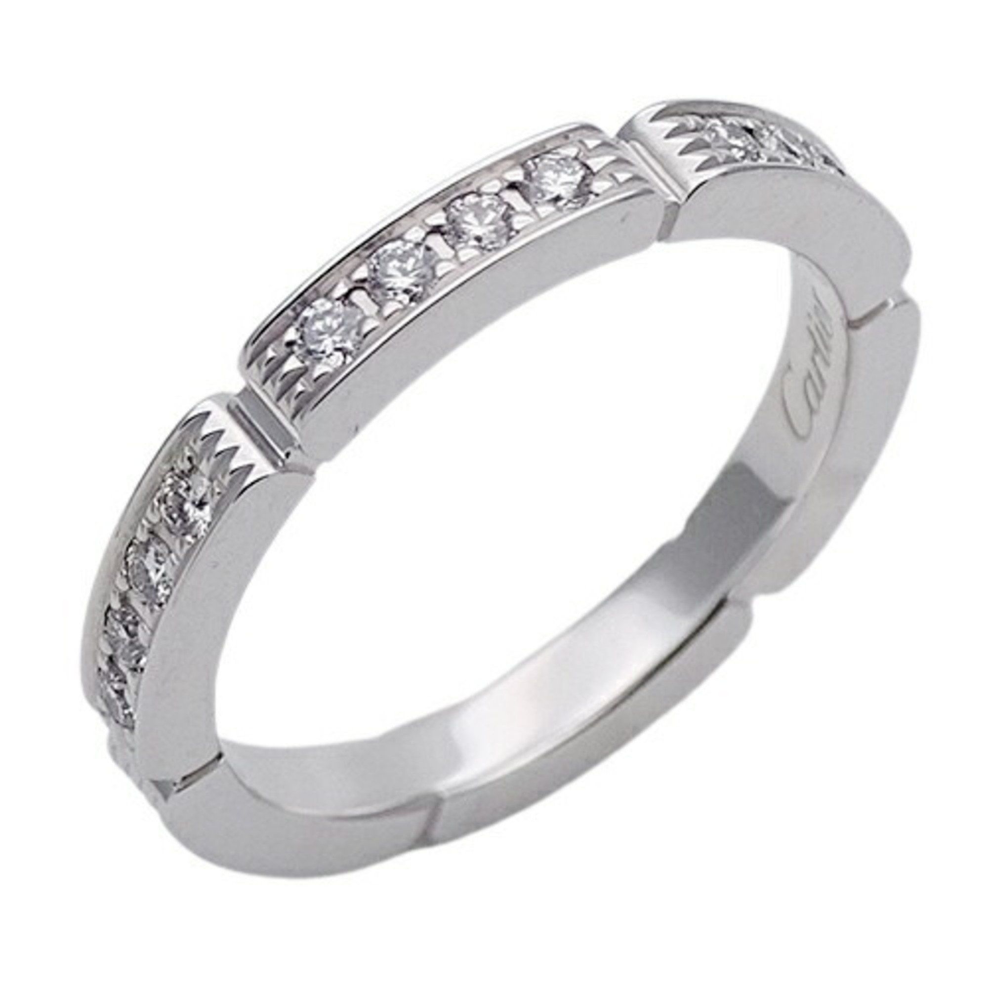 Cartier ring for women, 750WG, full diamond, Maillon Panthere, white gold, #49, size 9