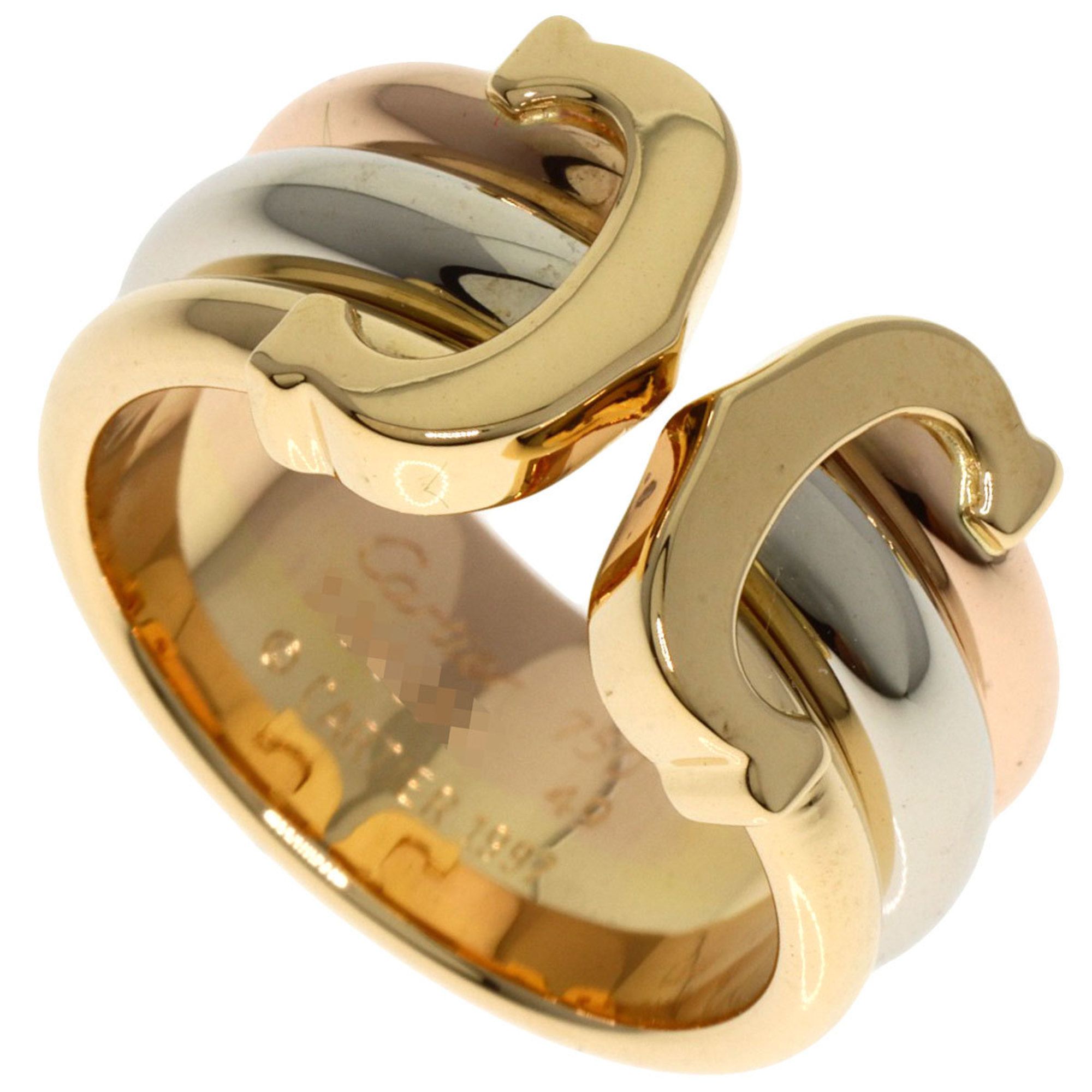 Cartier 2C LM #49 Ring, K18 Yellow Gold, K18WG, K18PG, Women's