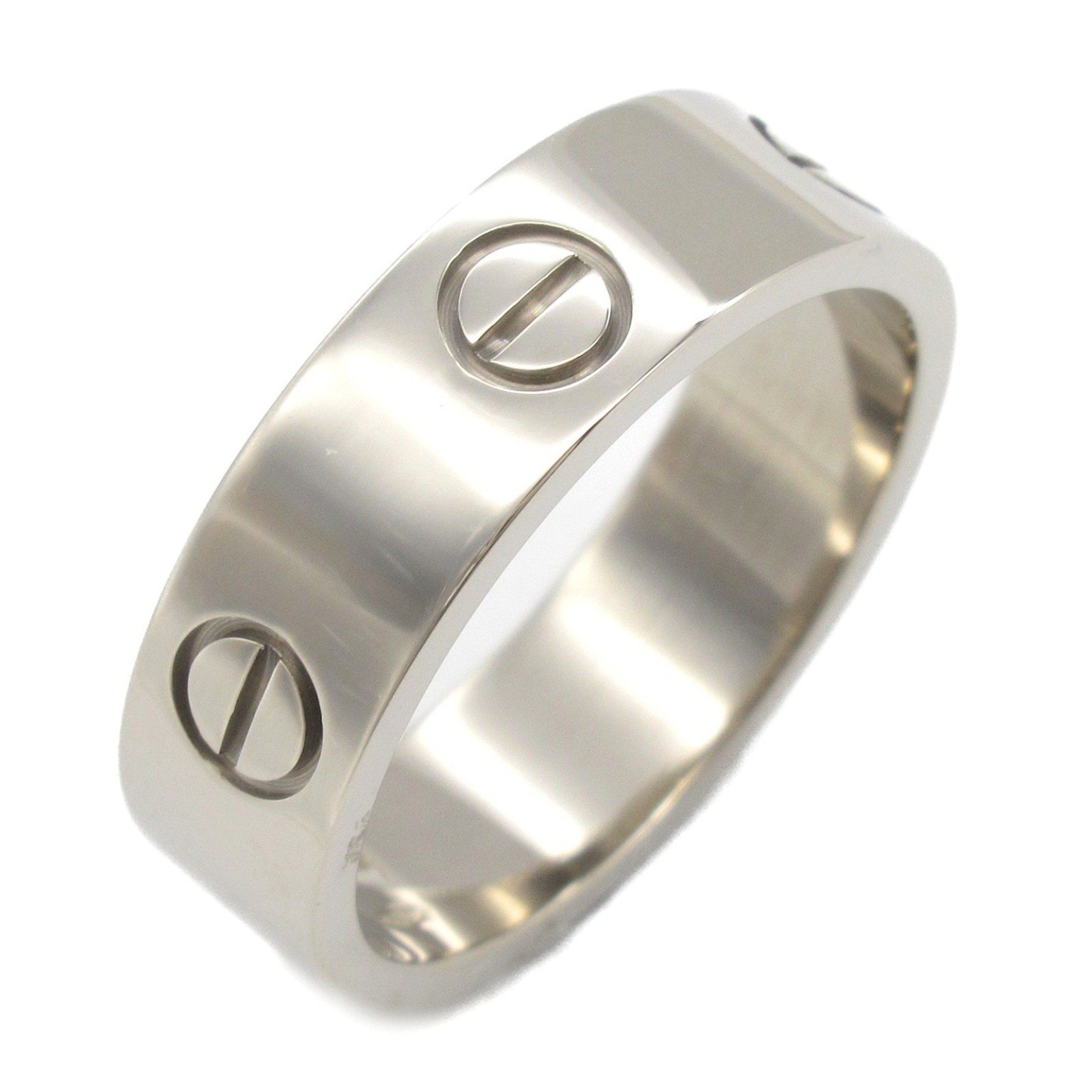 Cartier Love Ring, 18K White Gold, Men's, Women's, Silver