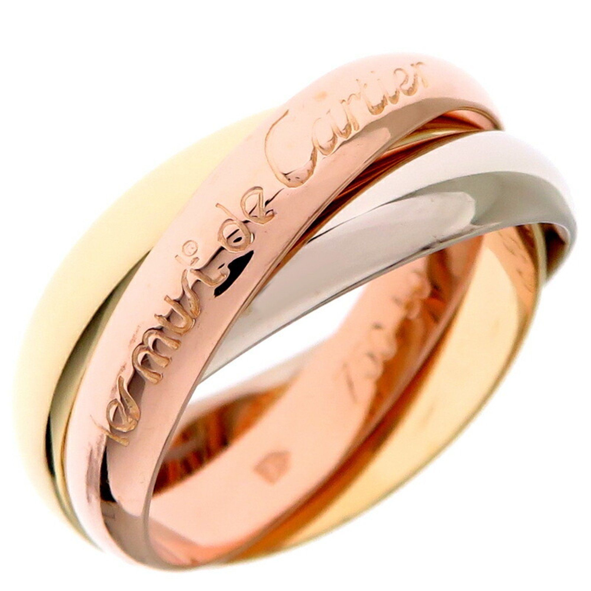 Cartier #50 Trinity Ladies Ring, 750 Yellow Gold, Size 10