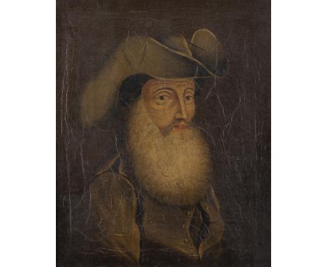 19th Century SchoolNaïve Portrait of Man in a HatOil on canvas, 36 x 19cmProvenance: From the Collection of Patrick MacEntee