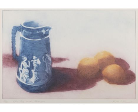 Ruth O'Donnell (20th Century)Blue Jug and OrangesLithograph, 44 x 63cm (17¼ x 24¾")Signed