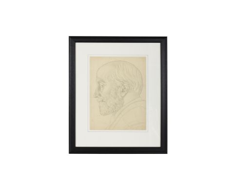 John Luke RUA (1906-1975)Profile Portrait Study of Sir William WhitlaPencil, 37 x 28cmProvenance: The Artist's Studio