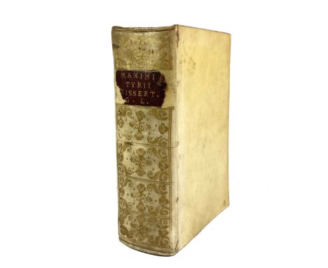MAXIMUS TYRIUS. Dissertationes philosophicæ. Cum interpr. &amp; notis D. Heinsii hac 2a ed. emend. Accessit Alcinoi in Platon